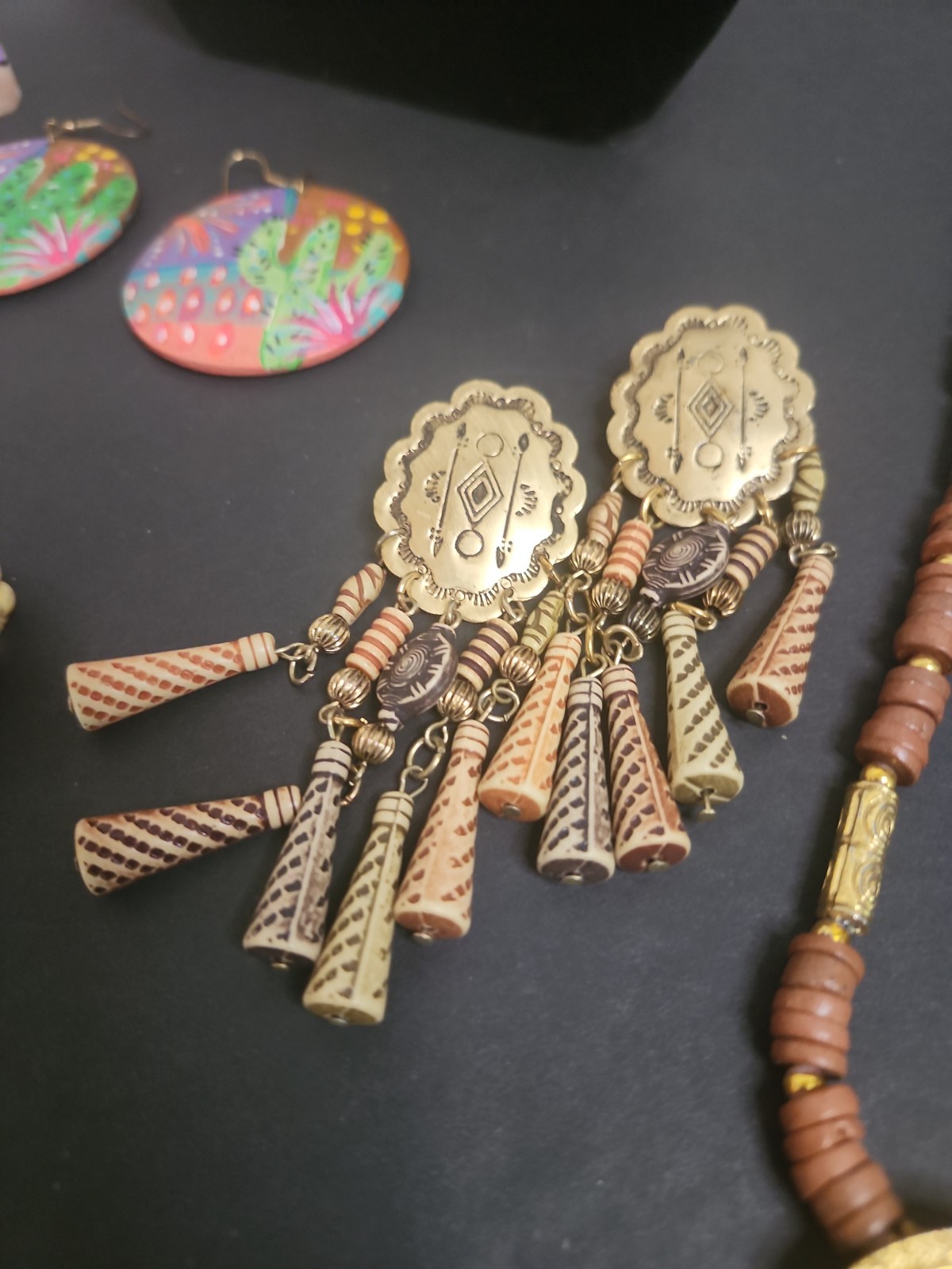 Pastel Wood Jewelry Sets Necklace Bracelet Earrings Mixed Lot of 7 Pieces
