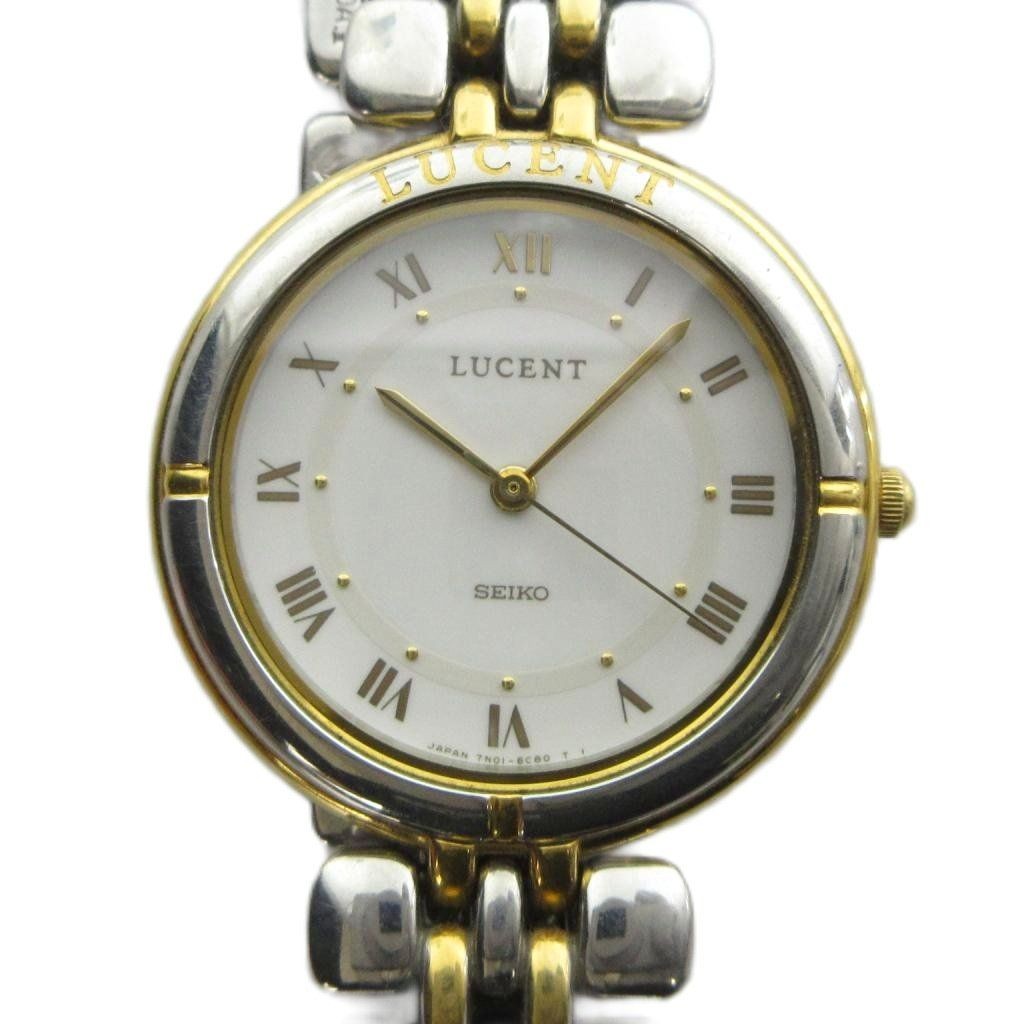 SEIKO 7N01 BC90 Watch Quartz Roman White Dial Silver Color Gold Color GY18 MQ