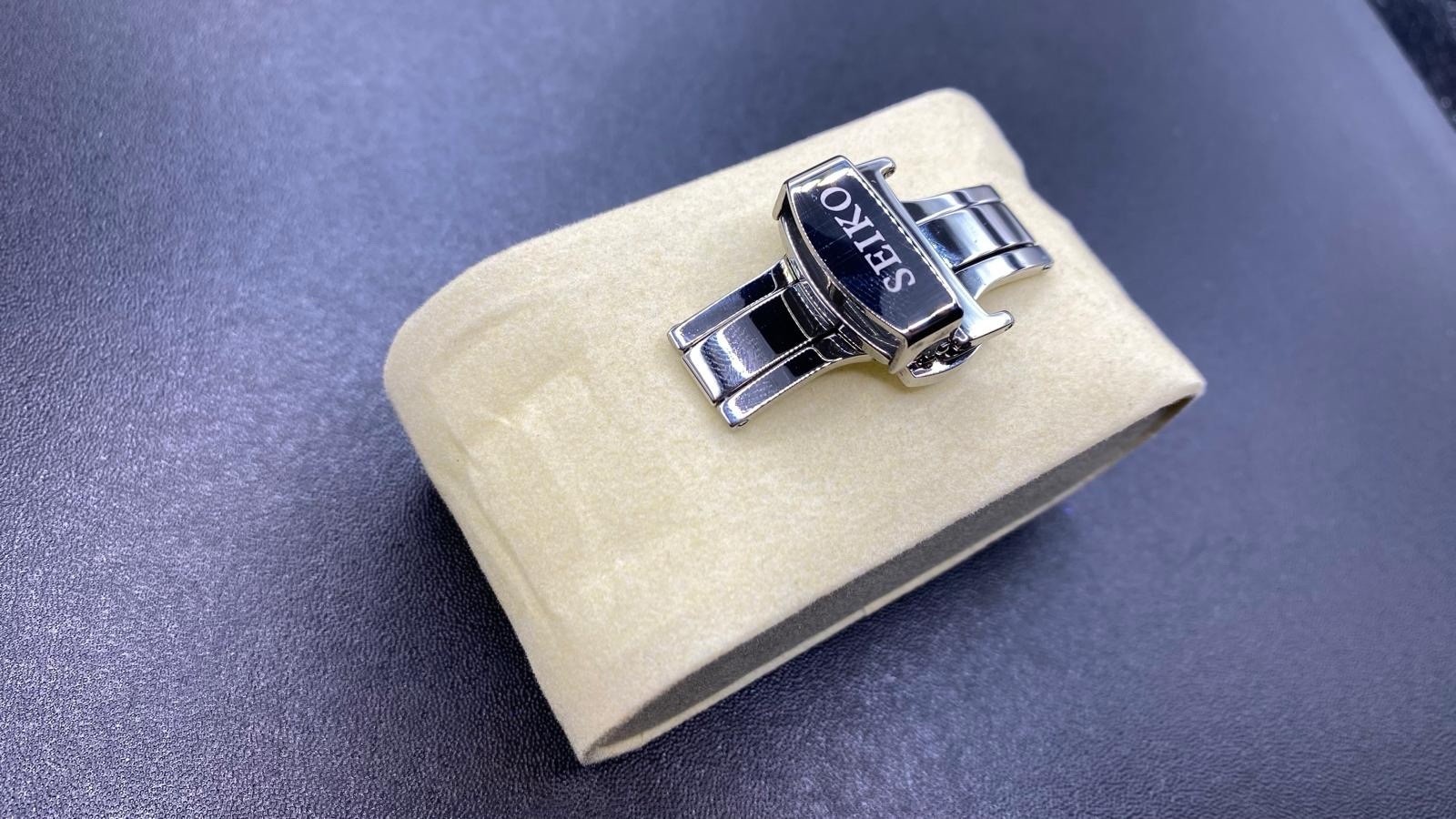 16mm Seiko deployment clasp silver stainless steel buckle for leather strap band