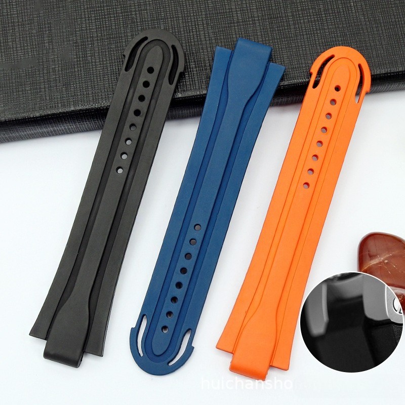For Orid Diver’s Sixty-Five 7730 7740 Fluororubber Sports Watch Strap 24x12mm