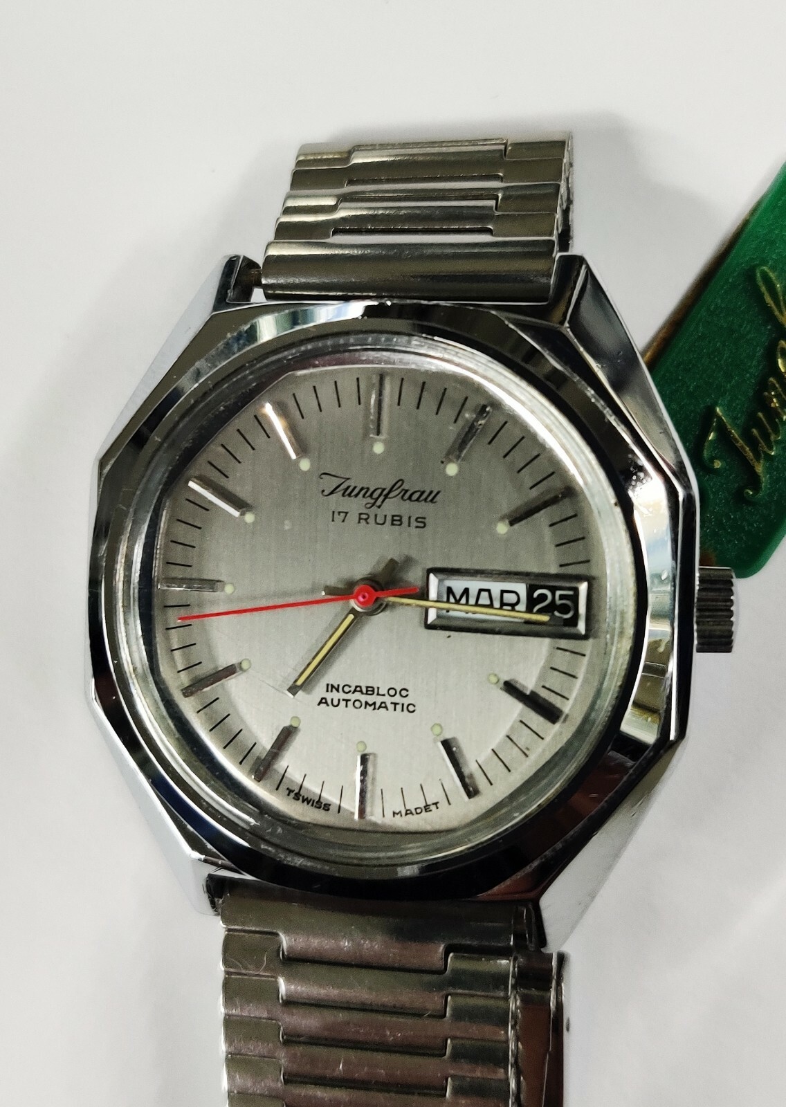 Orologio vintage Jungfrau laureato 1977 automatico NOS Swiss Made new old stock