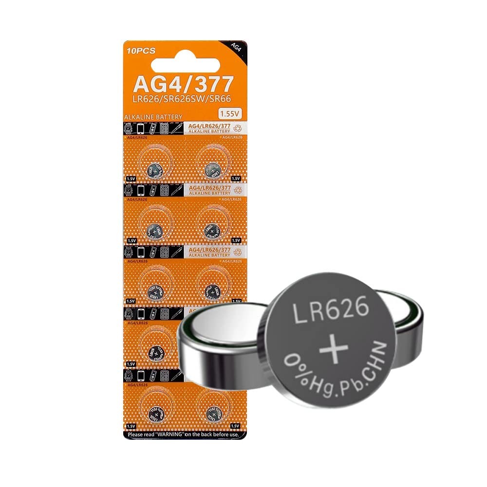 Cotchear 10pcs 1.5V AG4 LR626 Alkaline Button Battery L626 LR66