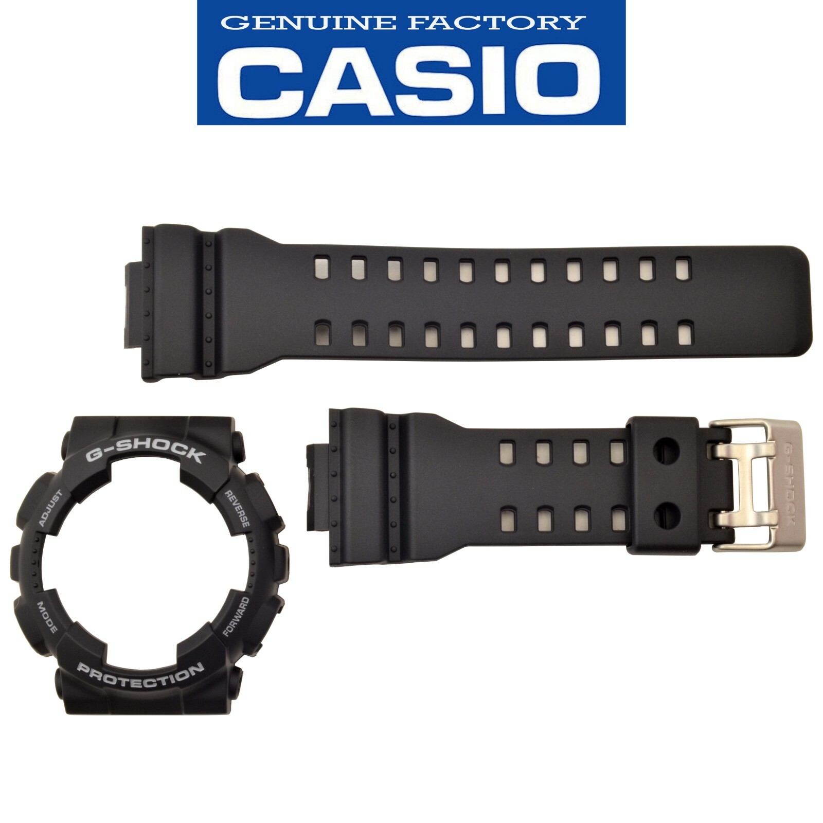 Casio G-Shock GA-100-1A4 watch band & bezel black Resin Rubber Set