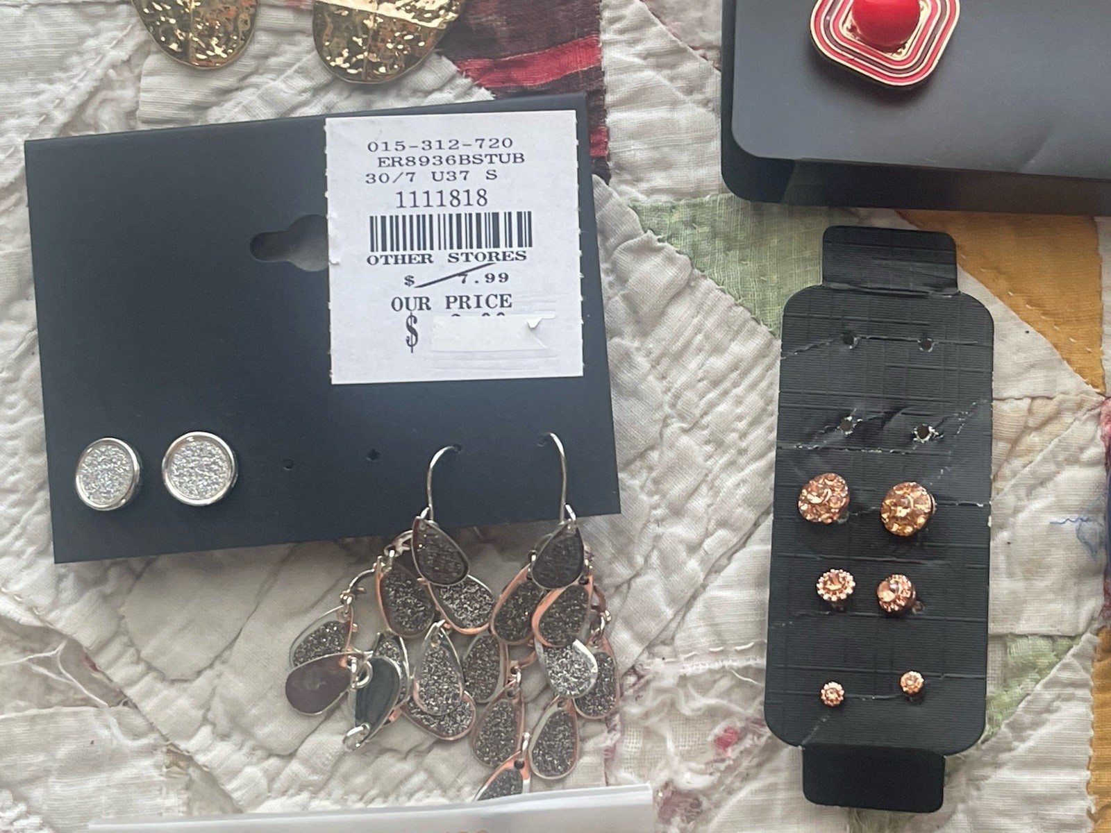 EARRINGS LOT DANGLE DROP HOOP STUD
