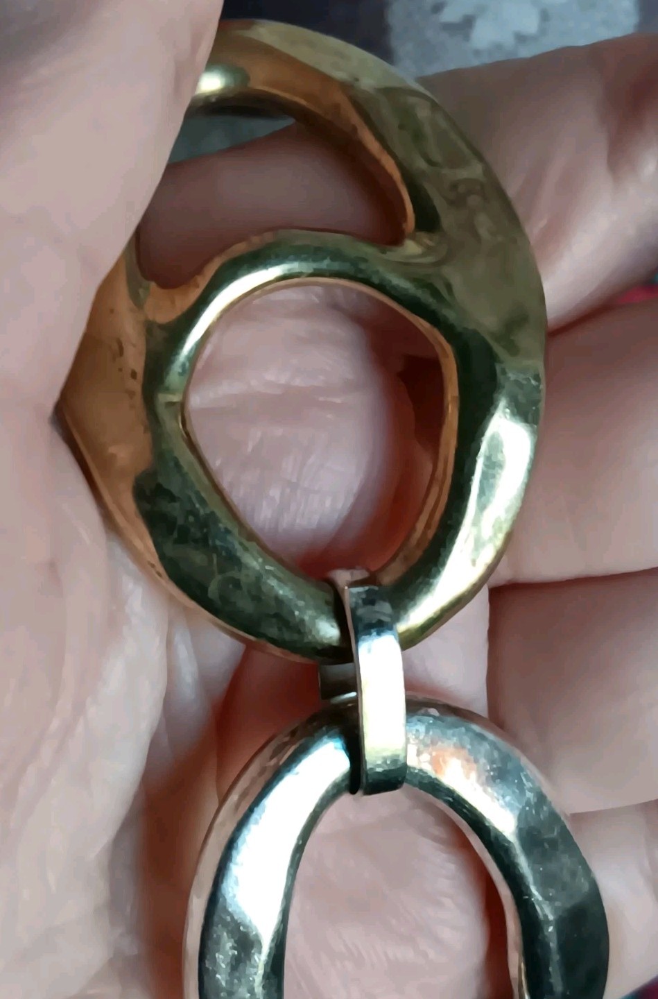 Rim Studio Sterling Silver Brass & Copper Large Link Bracelet 8″