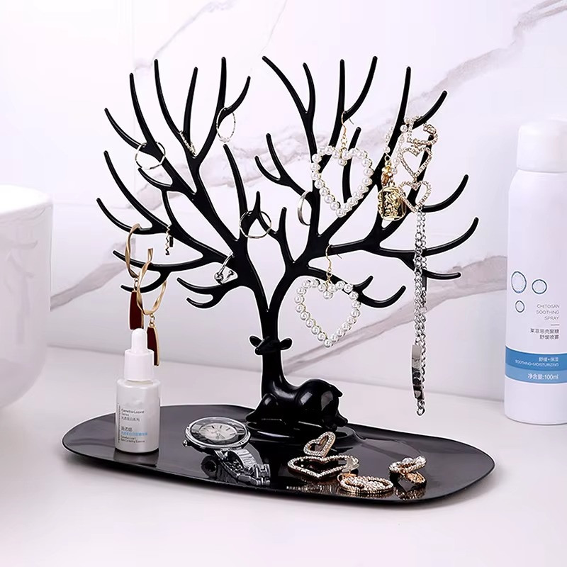 Antler Tree Jewelry Display Stand Tray – Necklace Bracelet Ring Organizer Holder
