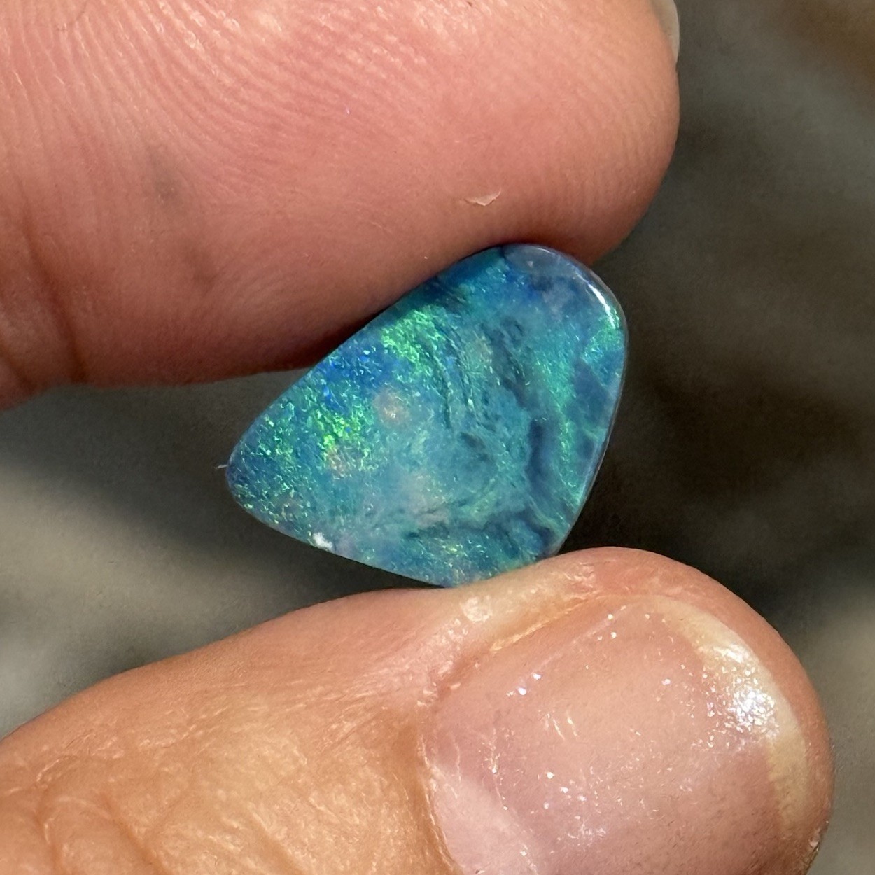 4.2ct 14.5×10.5×3.7mm Fine Teal Blue Green Australian Doublet Opal Cabochon Gem