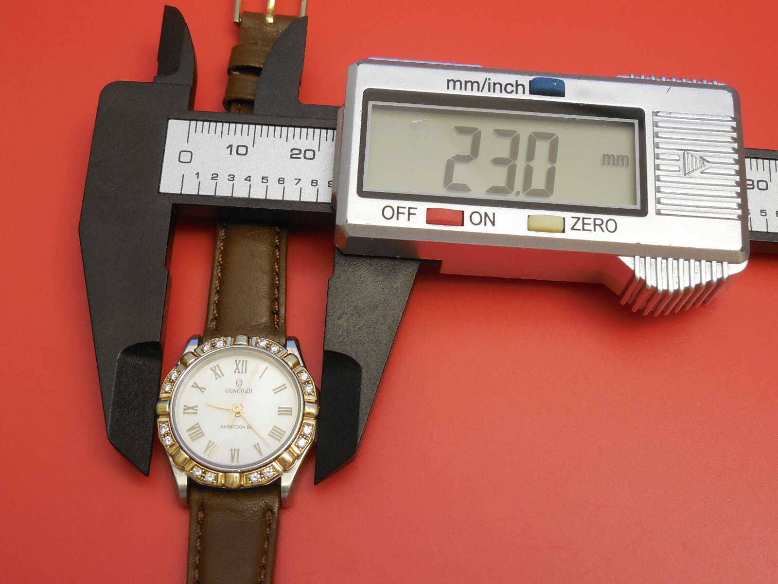 CONCORD SOLID 18K / STEEL DIAMOND CURRENT MODEL SARATOGA 23MM WATCH