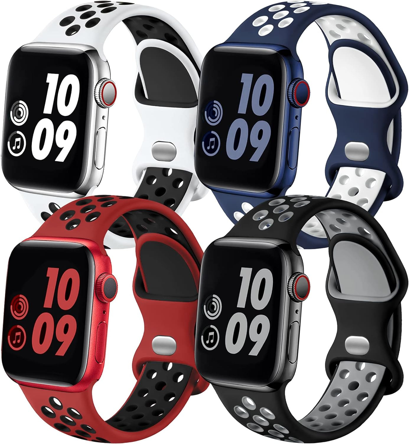 4 Pack Compatible with Apple Watch Band 49Mm 46Mm 45Mm 44Mm 42Mm Iwatch Ultra 2