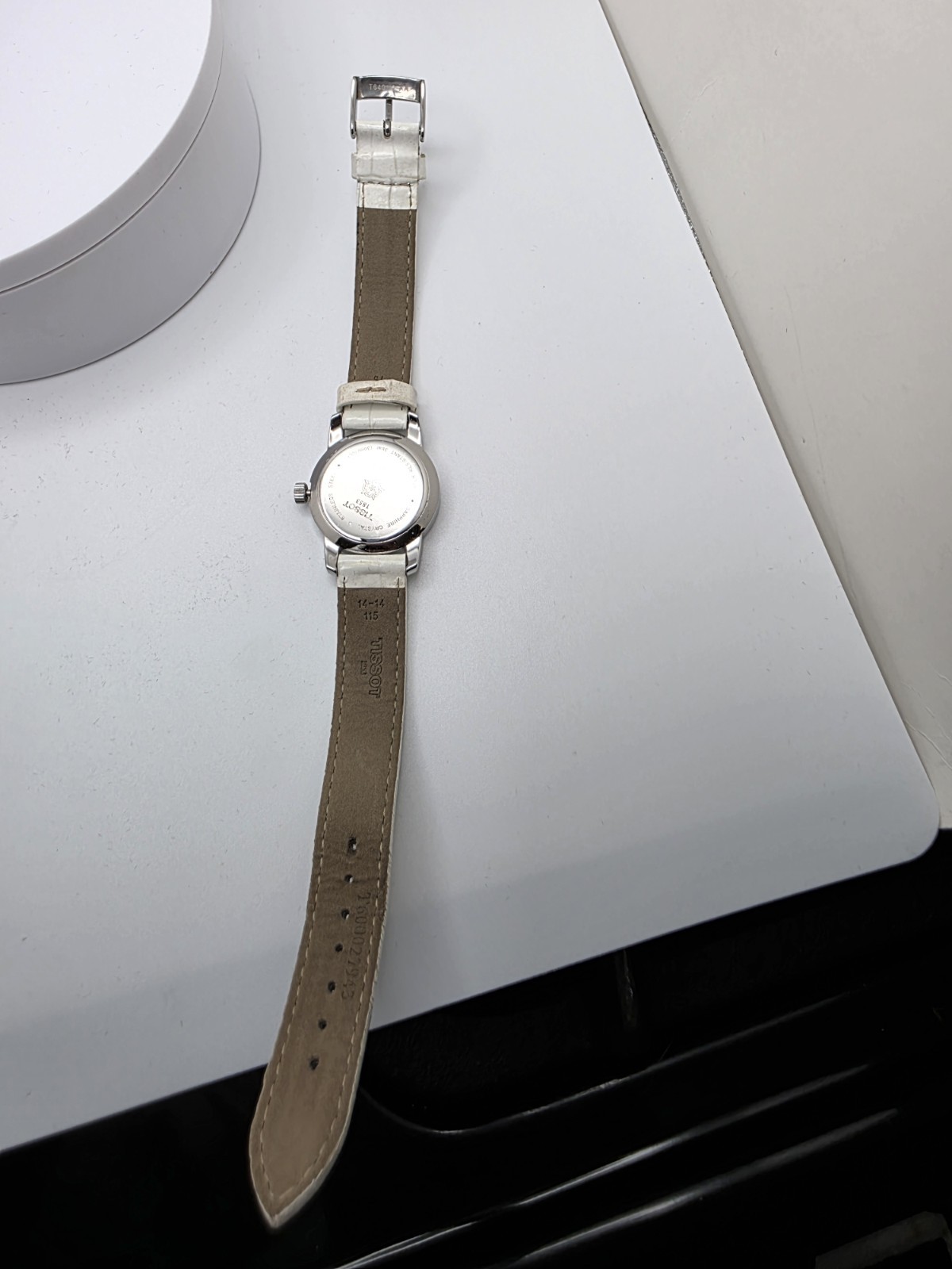 Tissot 1853 Women’s Swiss Quartz Dress Watch White Dial Date White Leather Strap