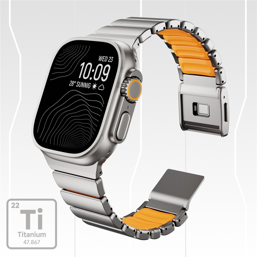 Titanium + Silicone Link Band for Apple Watch Ultra 3 2 49mm Series 11 10 9 8 7