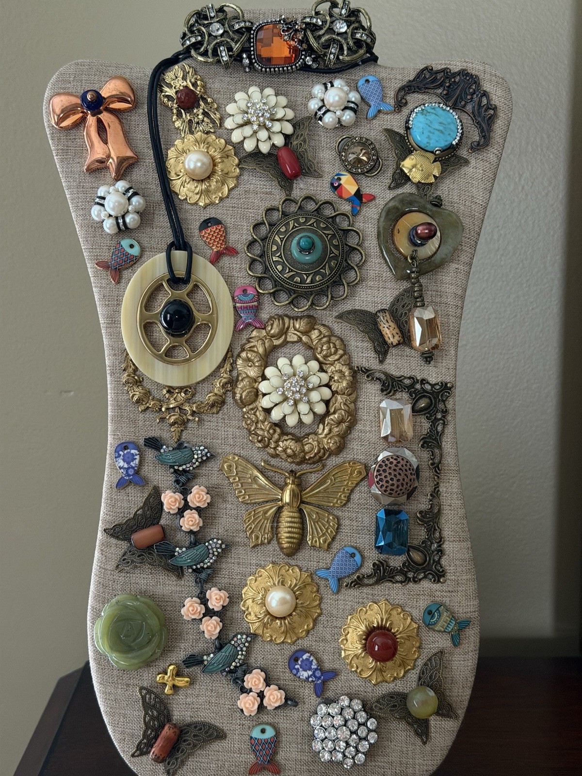 Assemblage Jewelry Art Display