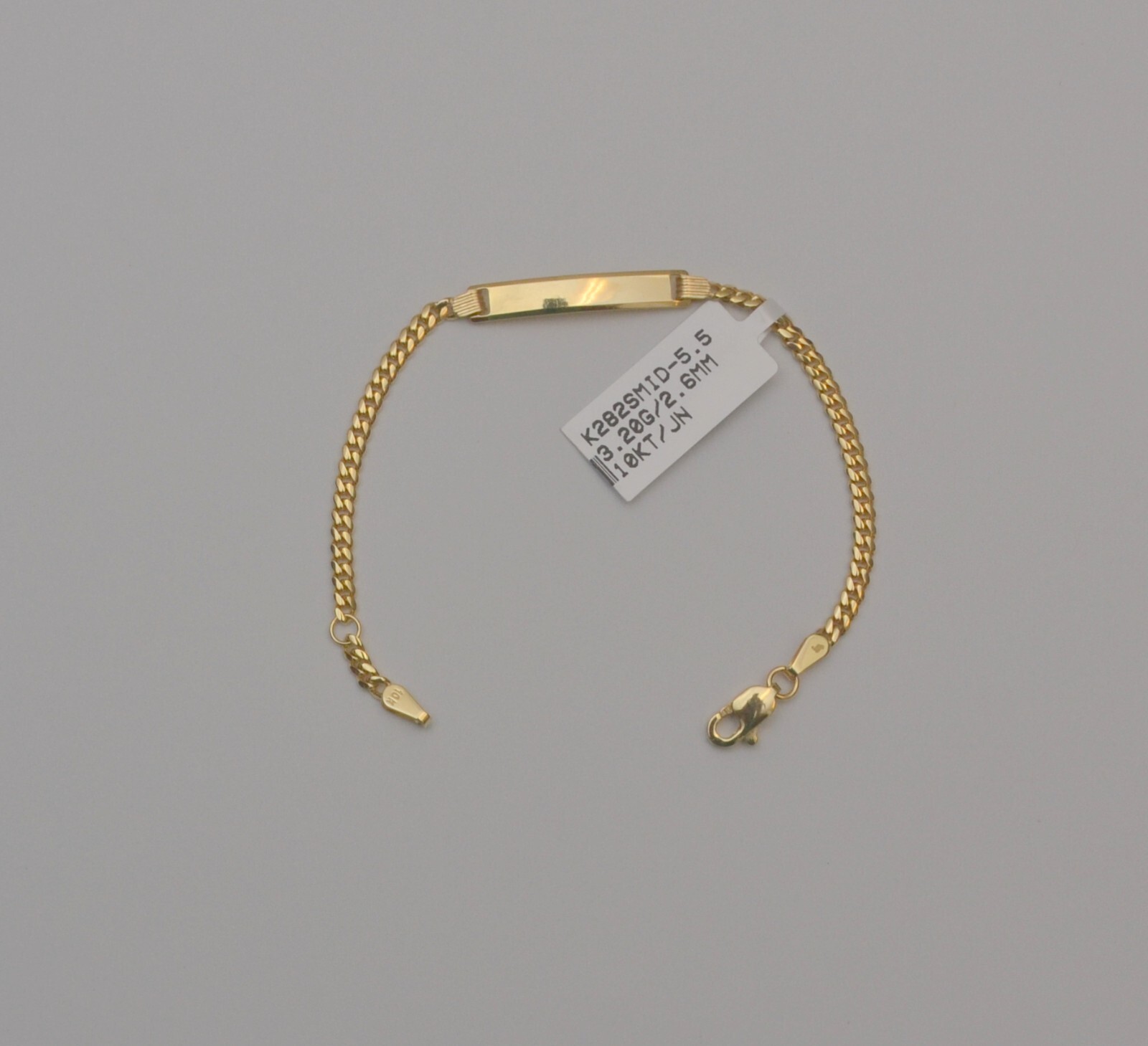 10K Solid Yellow Gold Cuban Link Chain Baby ID Bracelet 5 -5.5 Inches 3.2 Gr Q1