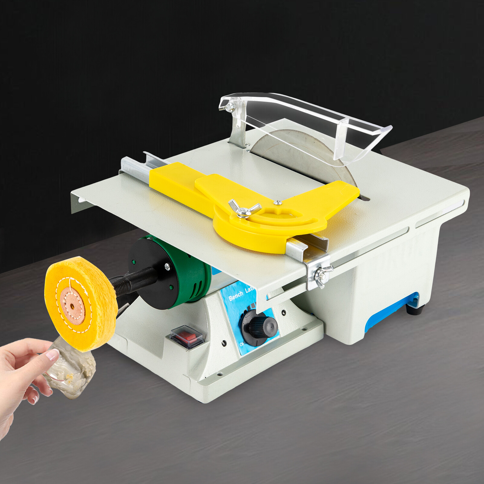 750W Mini Table Grinder Gem Jewelry Grinding Polish Saw Machine 800-10000rpm