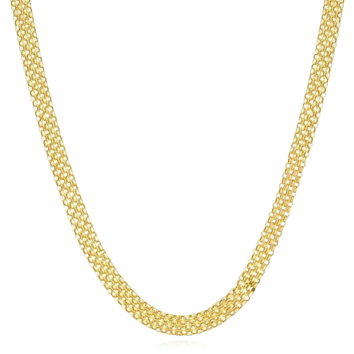 14K Yellow Gold 4.7mm Bismark Chain (Solid Links) 16″-20″