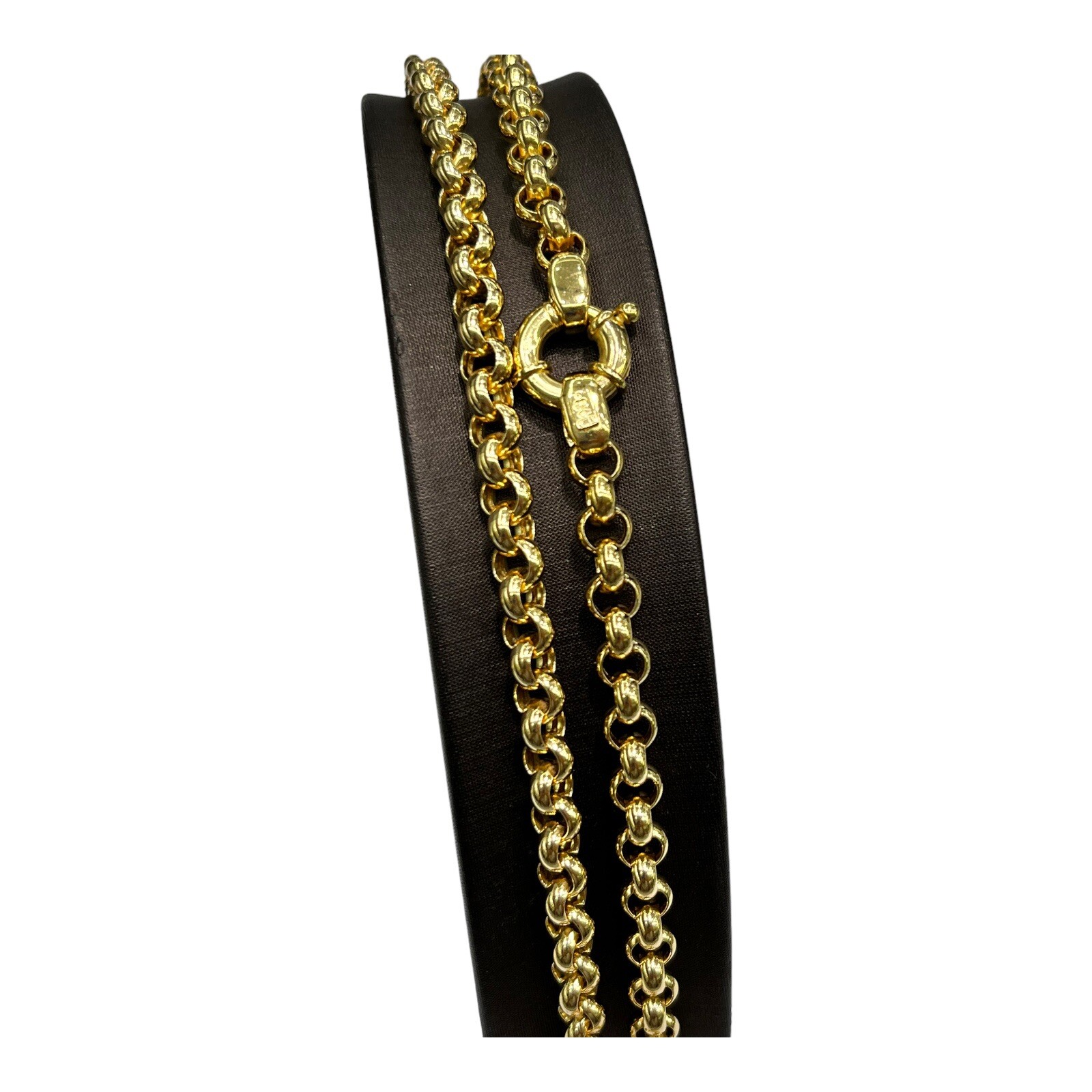 18ct 18k Yellow Gold Italian Round Belcher Chain Necklace 21.68 Grams 45.5cm New