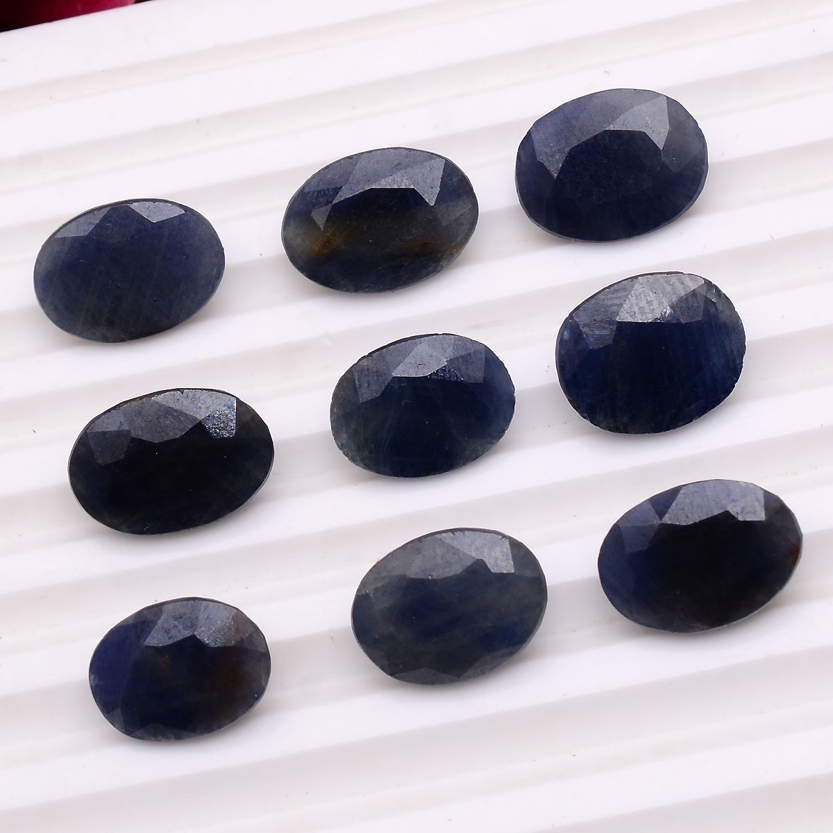 9 Pcs Natural Madagascar Sapphire 11.85mm-13.35mm Oval Cut Untreated Gemstones