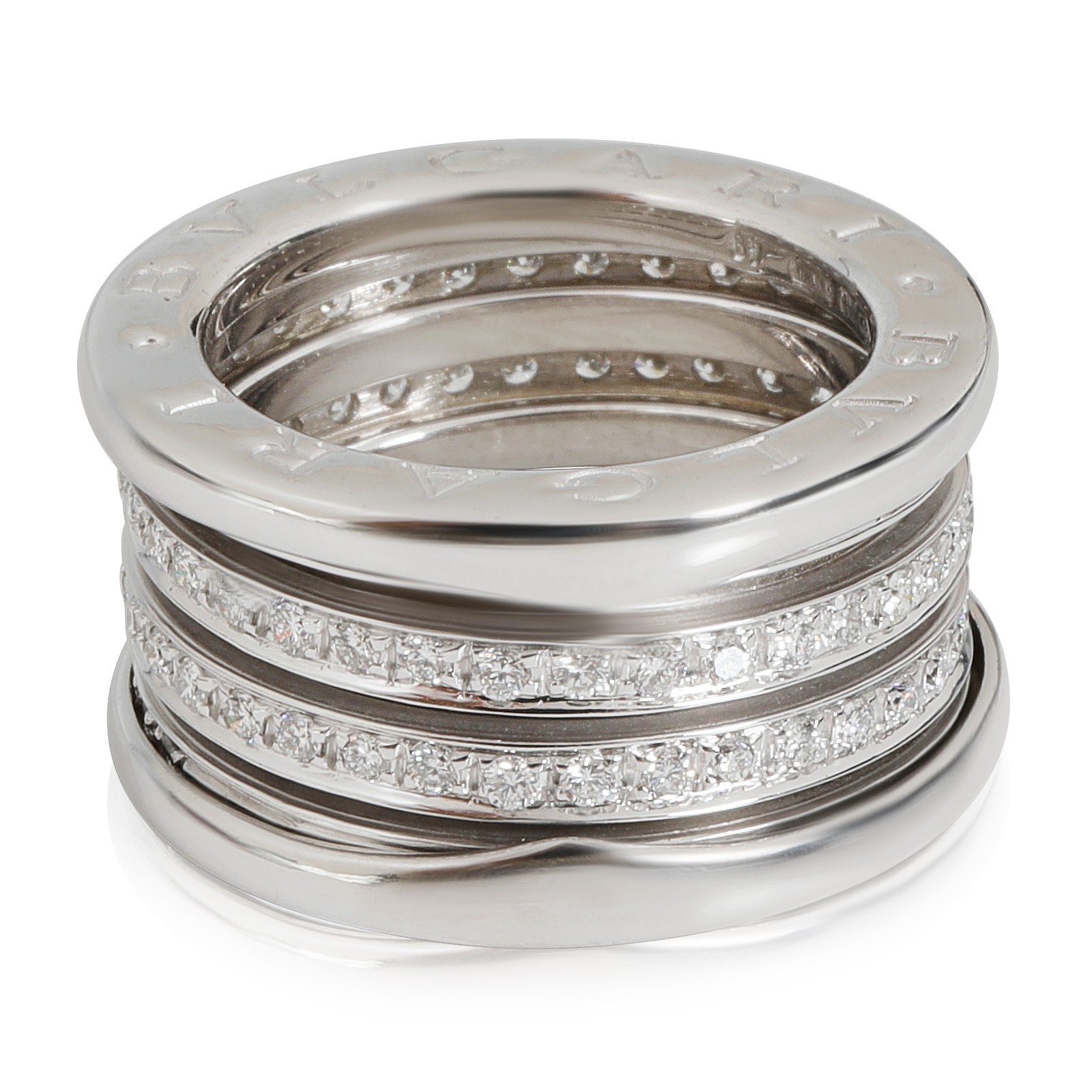 BVLGARI B.zero1 Three-Band Diamond Ring in 18k White Gold 0.89 CTW
