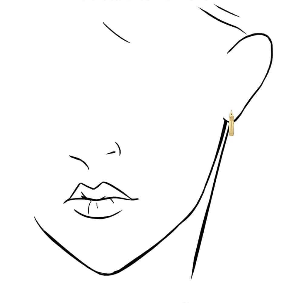 14k Yellow Gold 3mm Thick Plain Hinged Snapback Hoop Earrings