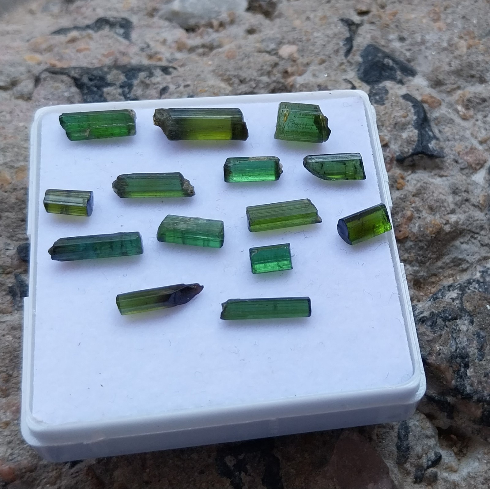 15 Carat 5 to 12 MM Natural Green Color Tourmaline Raw Rough Pencil 14 Piece Lot