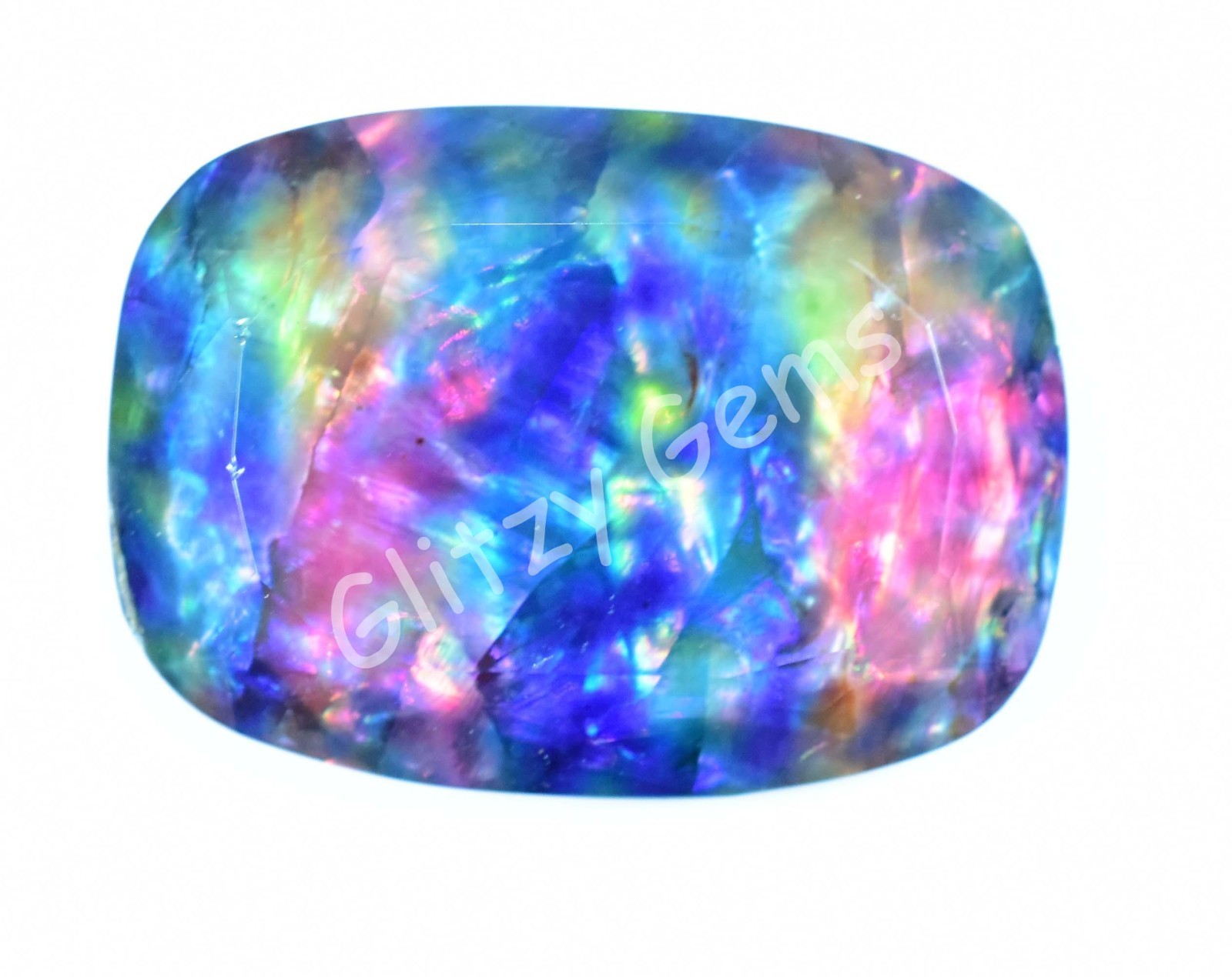 40.55 Ct Natural Ammolite Loose Gemstone Opal Like Organic Doublet Rare Gemstone