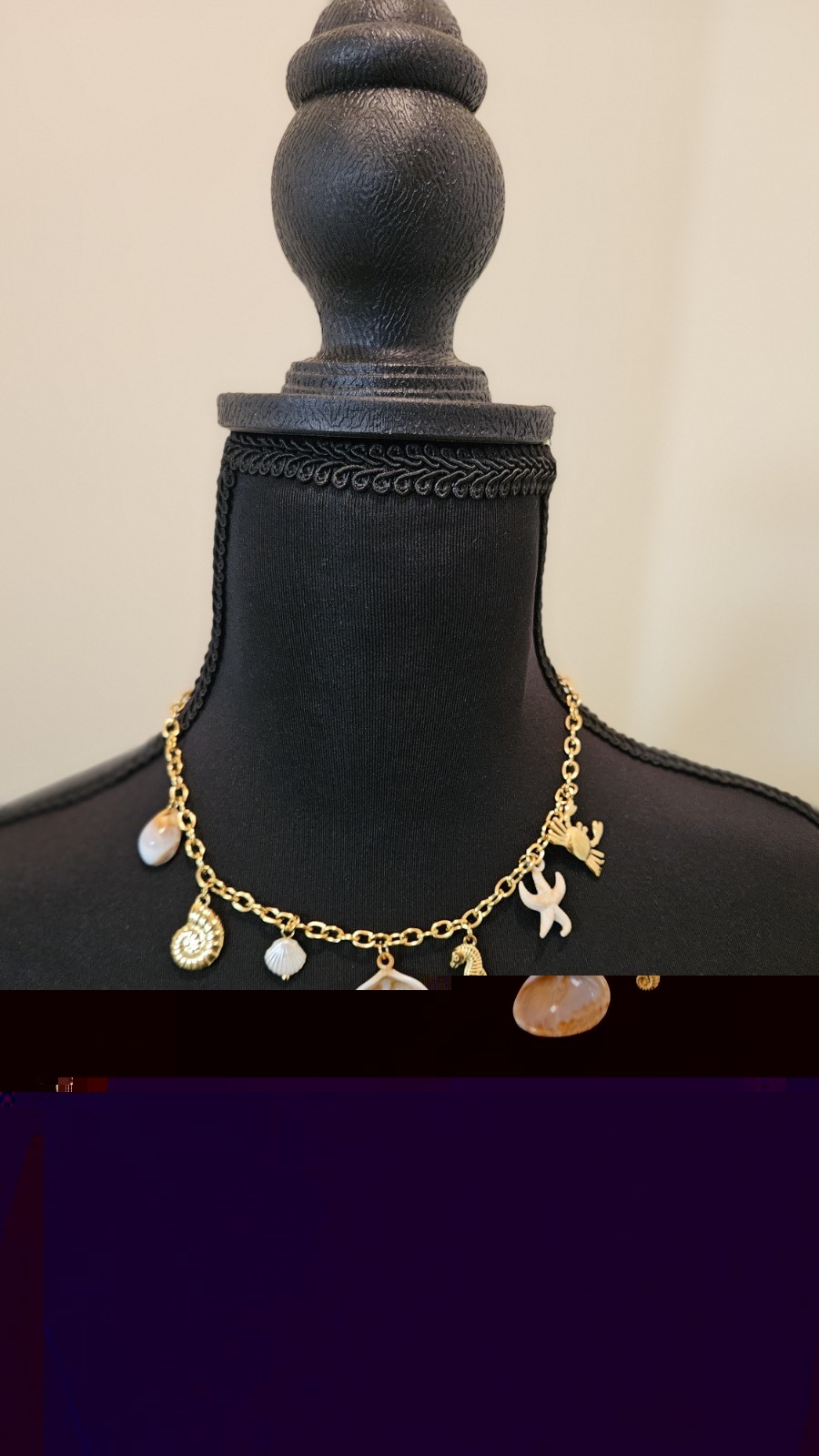 NWT Beach Theme Dangle Charm Necklace In Stainless Steel