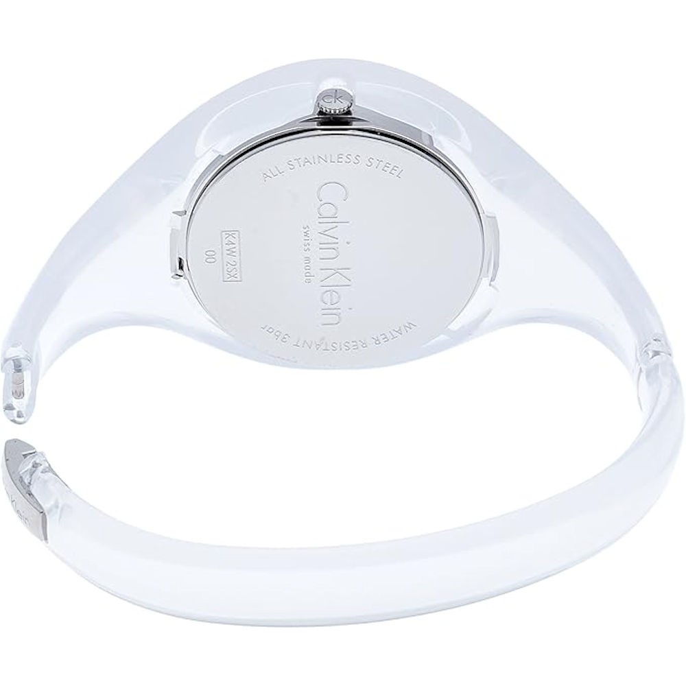 Calvin Klein Pure Swiss Made Clear Minimalist Bangle Style Womens Watch K4W2SXK6