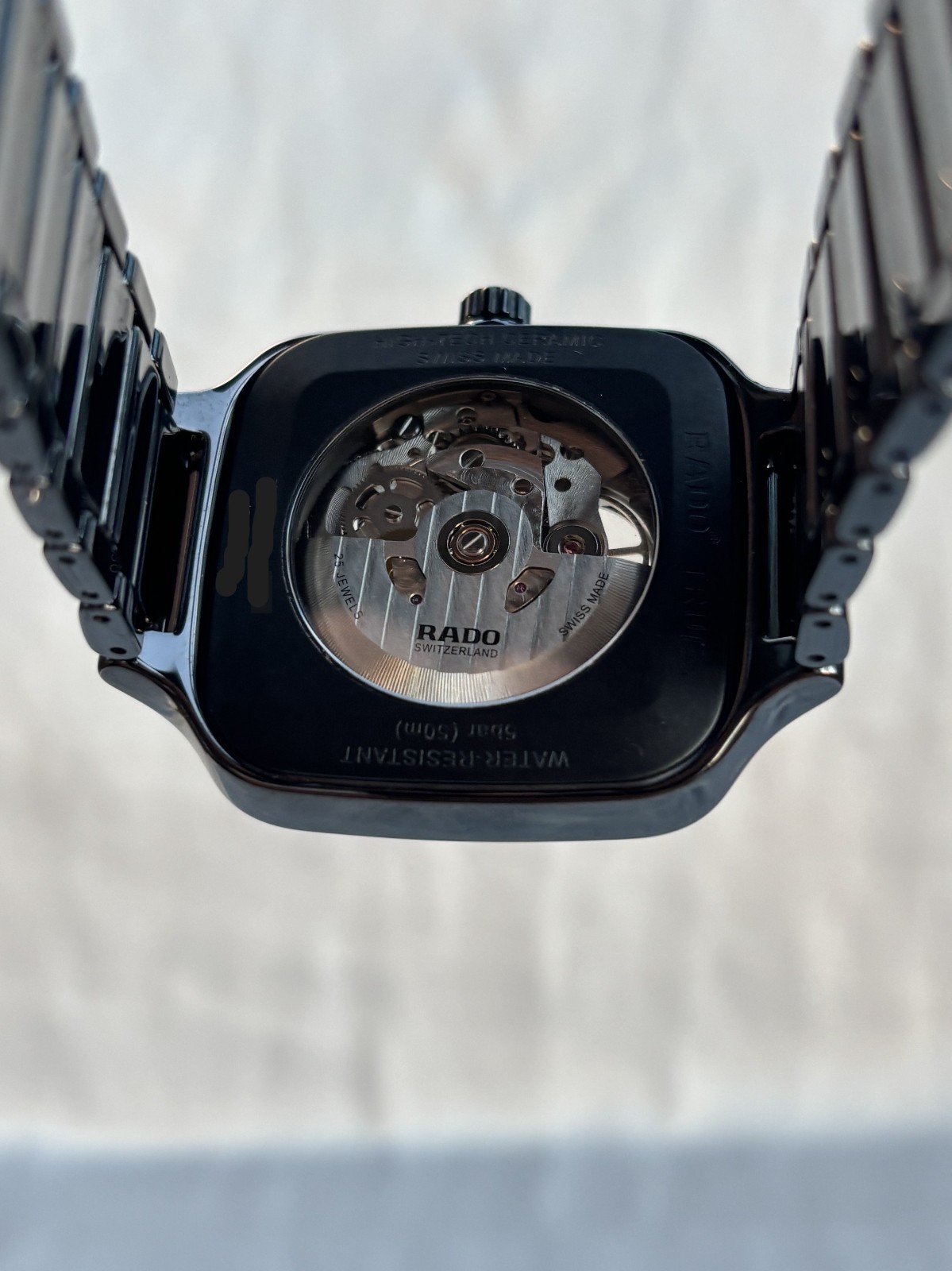 Rado True Square Automatic Open Heart Skeleton Black Dial Men’s Watch R27086162
