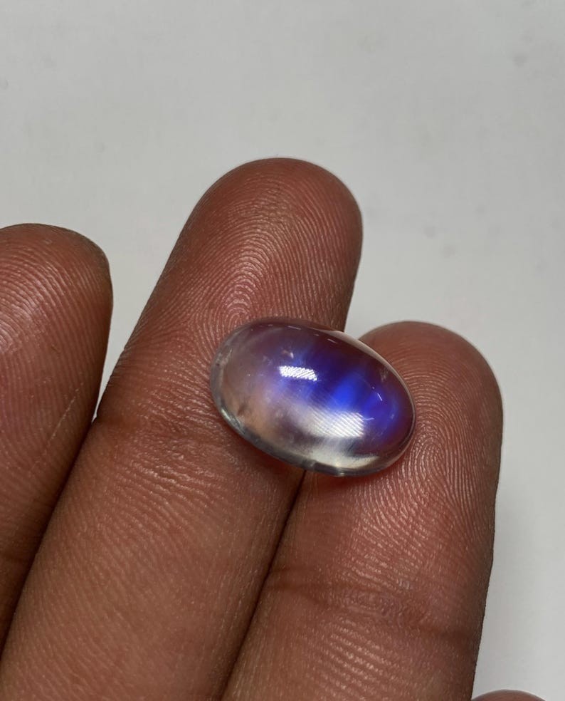 AAAAAAAA Quality Rainbow Moonstone Blue Fire 0val Shape Cabochon Size 10×15 MM