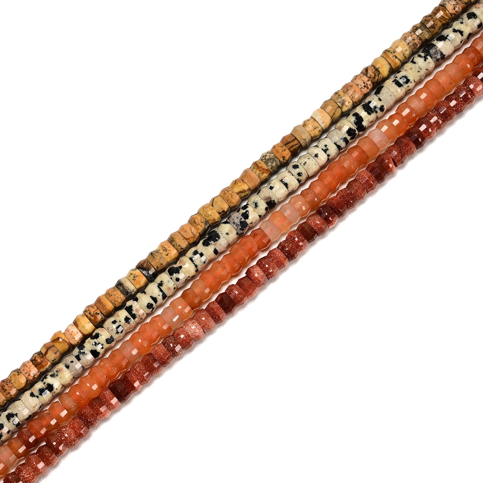 Gold Sandstone Faceted Rondelle Wheel Beads Size 2x4mm 15” Strand