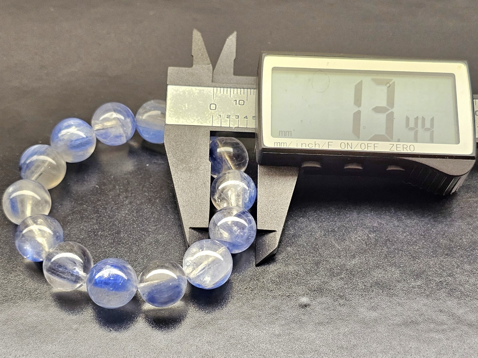 Rare Top Quality Icy Blue Kyanite Beads Bracelet 13.4mm