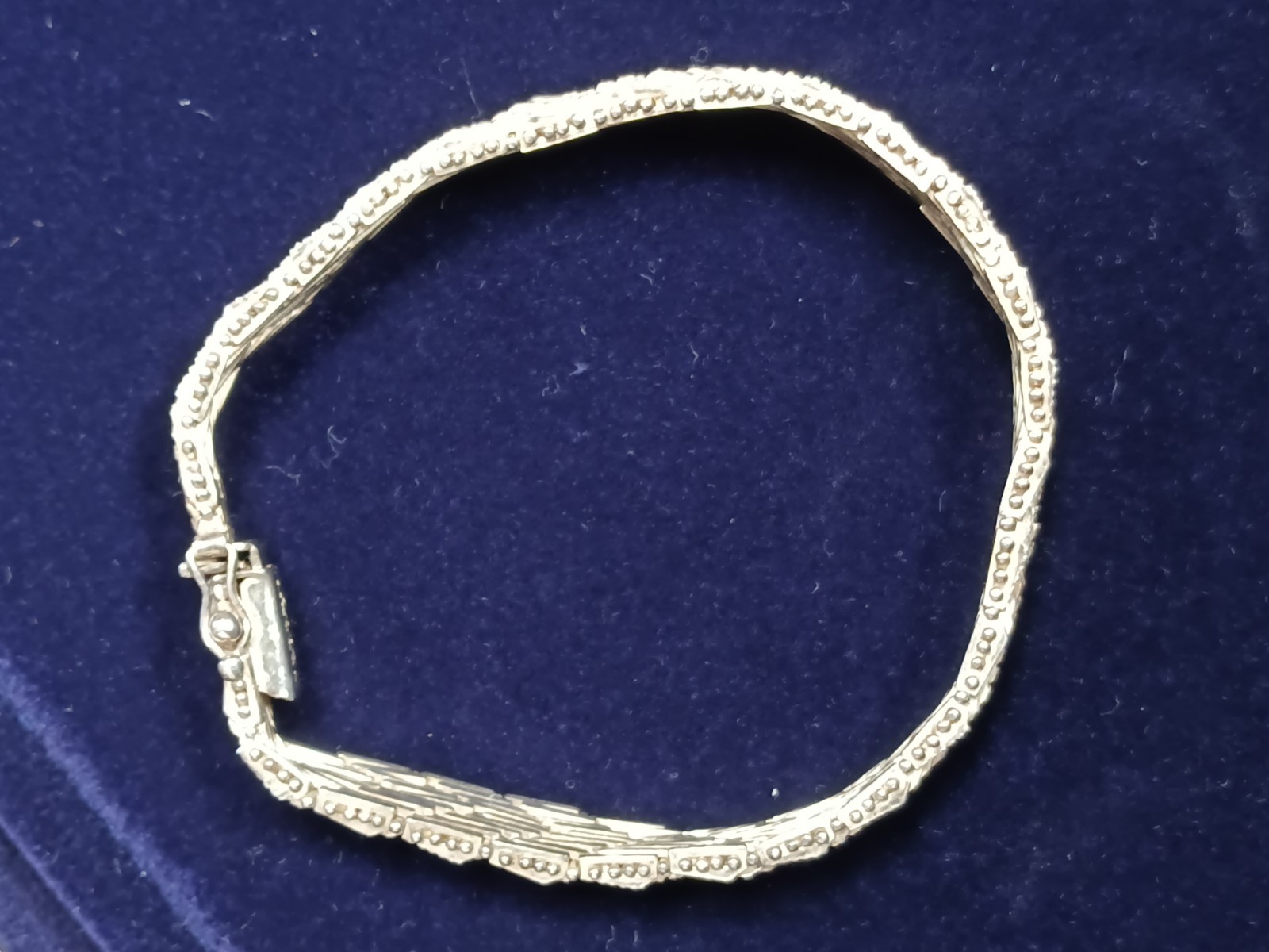 Solid 925 Sterling Silver Weave Design Bracelet With Push Lock Clasp