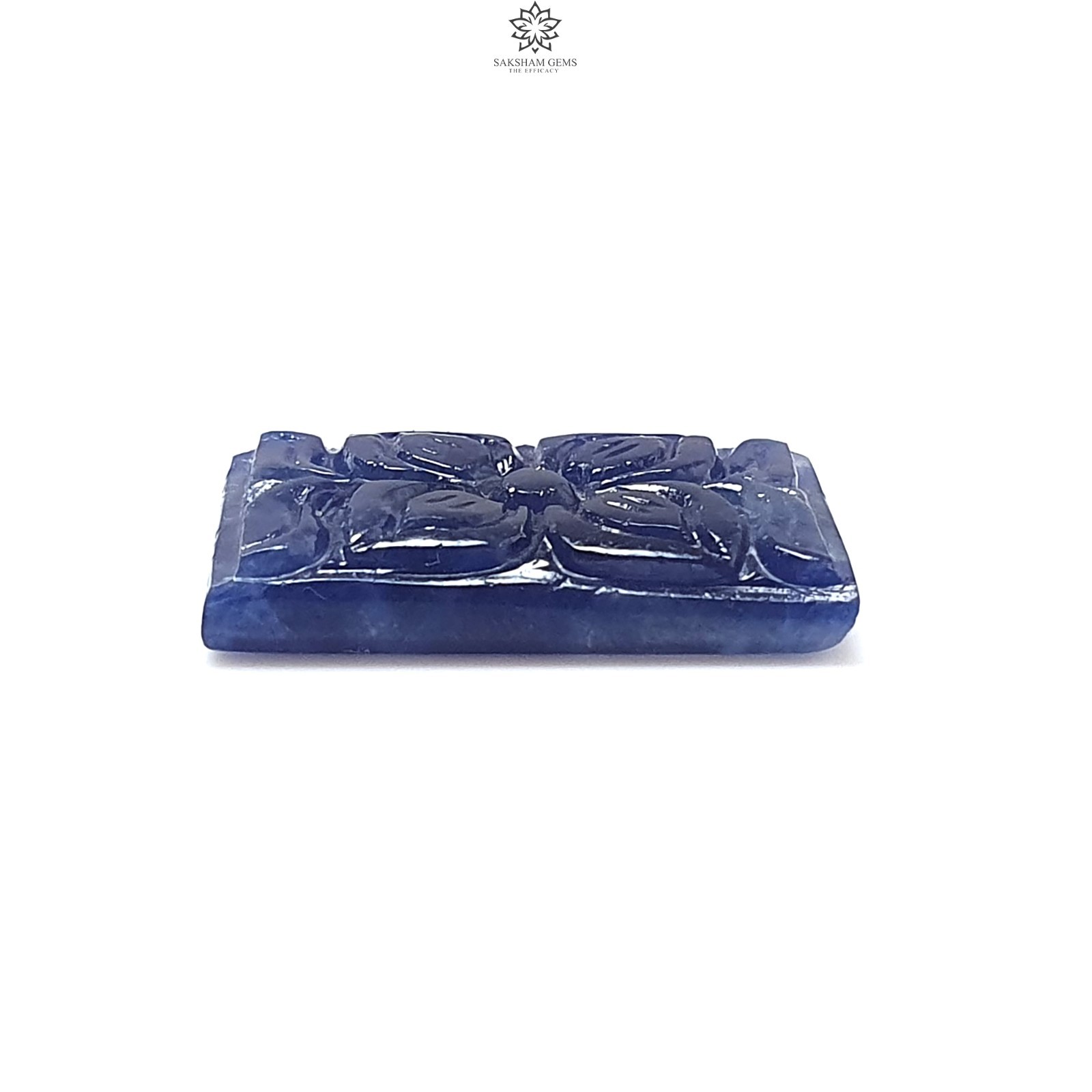 20.50cts Natural Blue Sapphire Gemstone Hand Carved Baguette Shape 22*15mm 1pc