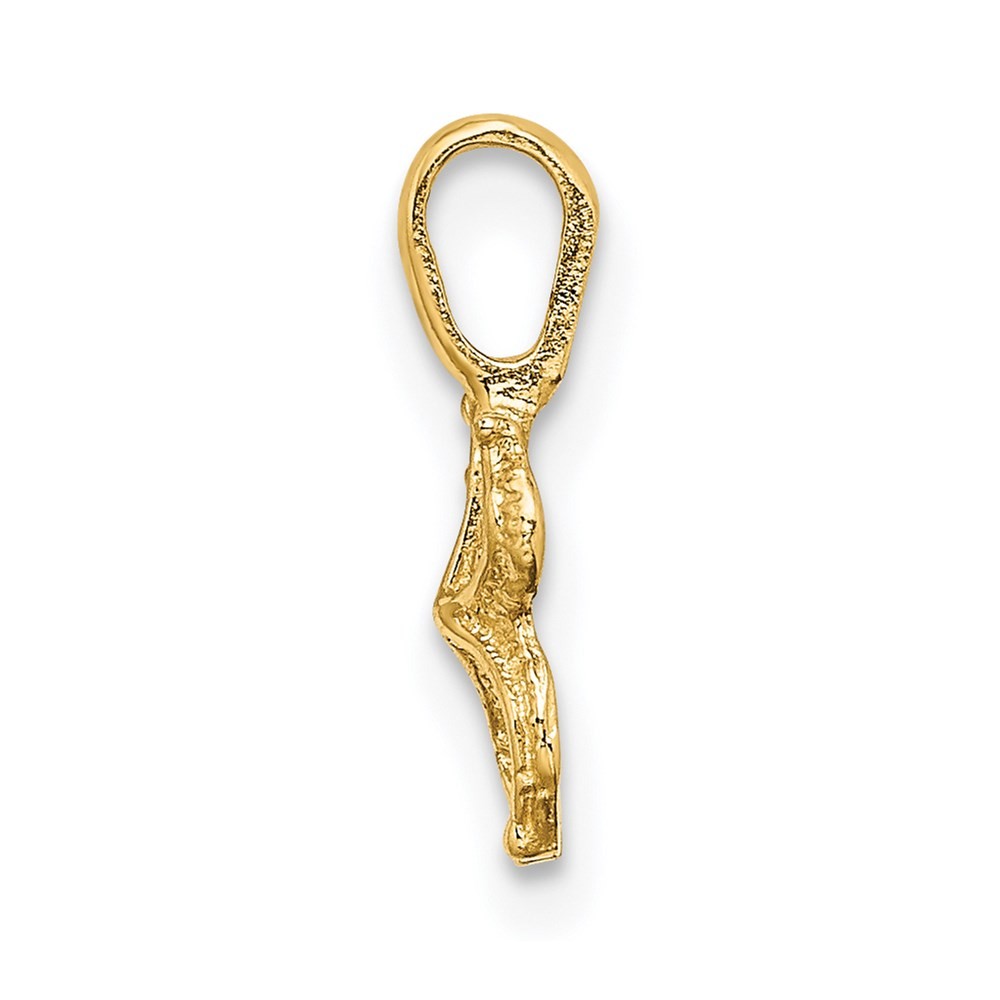14K Yellow Gold Mini Starfish with Fixed Bail Charm Pendant L-13.2mm, W-5.6mm