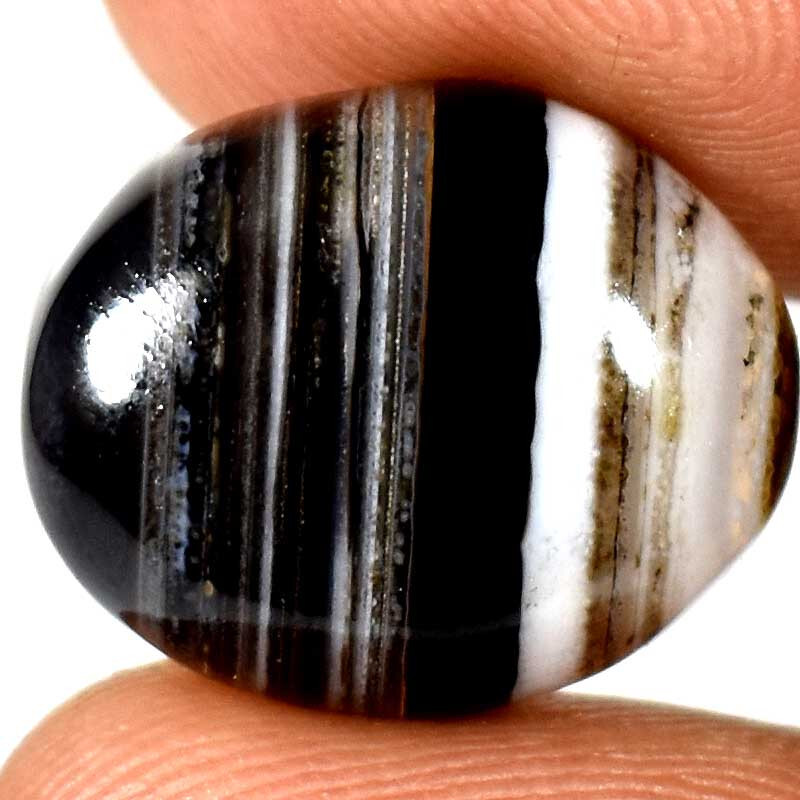Botswana Agate Oval Cabochon 100% Natural Gemstone 13.45Cts. 15X. 19X. 05mm