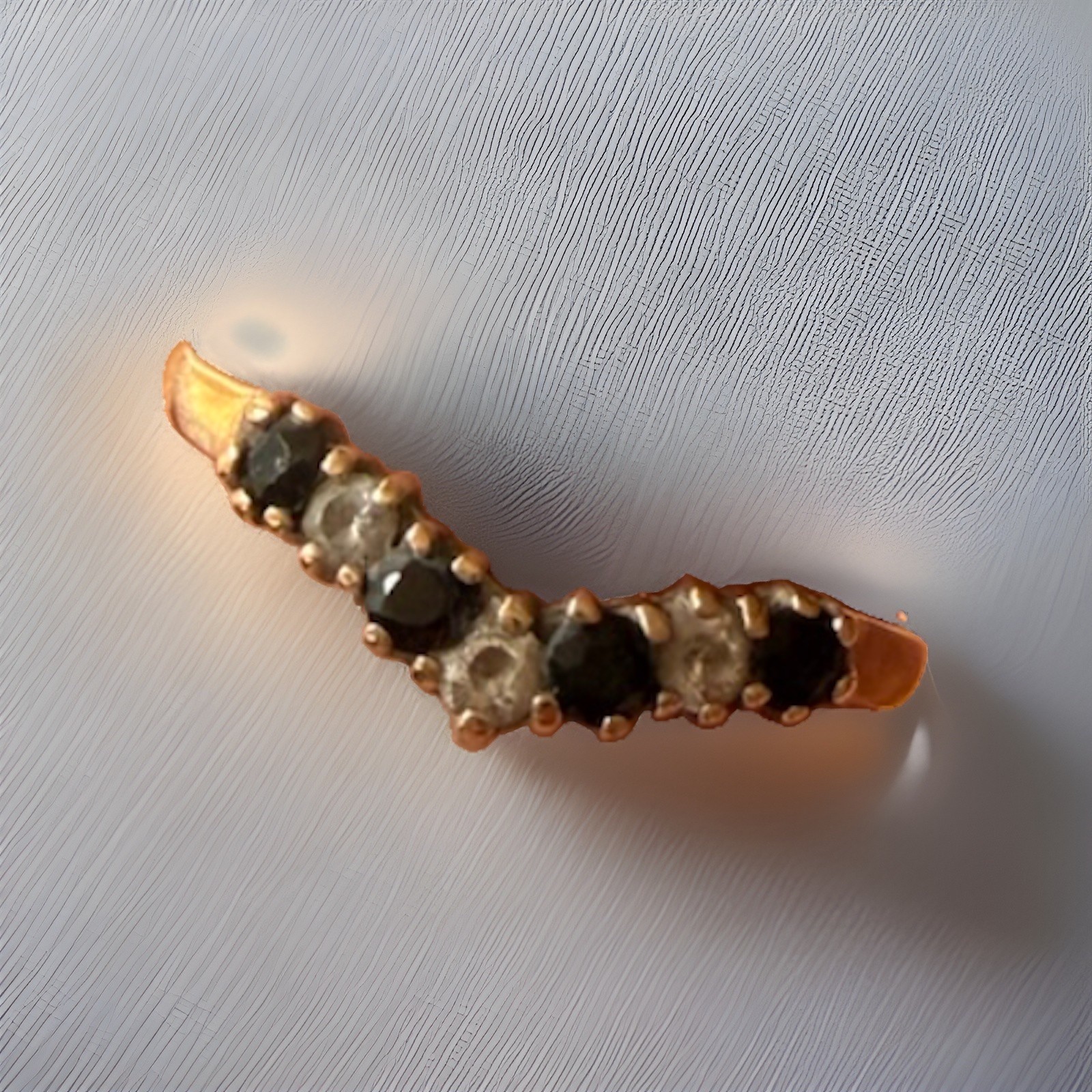 Vintage Gold Cubic Zirconia and Sapphire Ring 9ct Size L