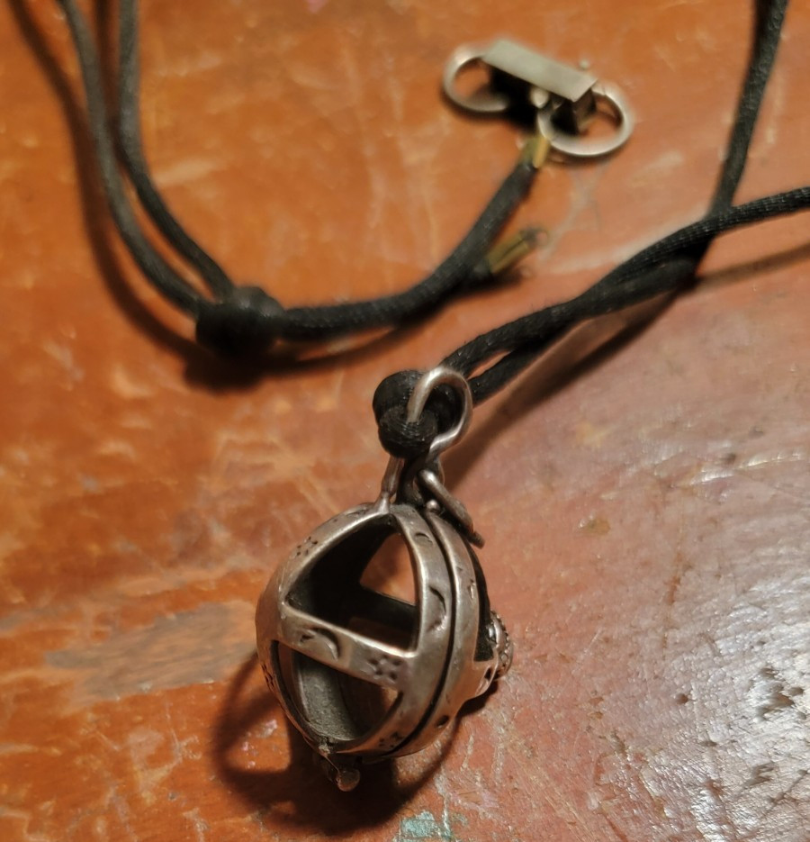 Sterling Silver Celestial Globe Necklace with Stars, Moons/Crescents
