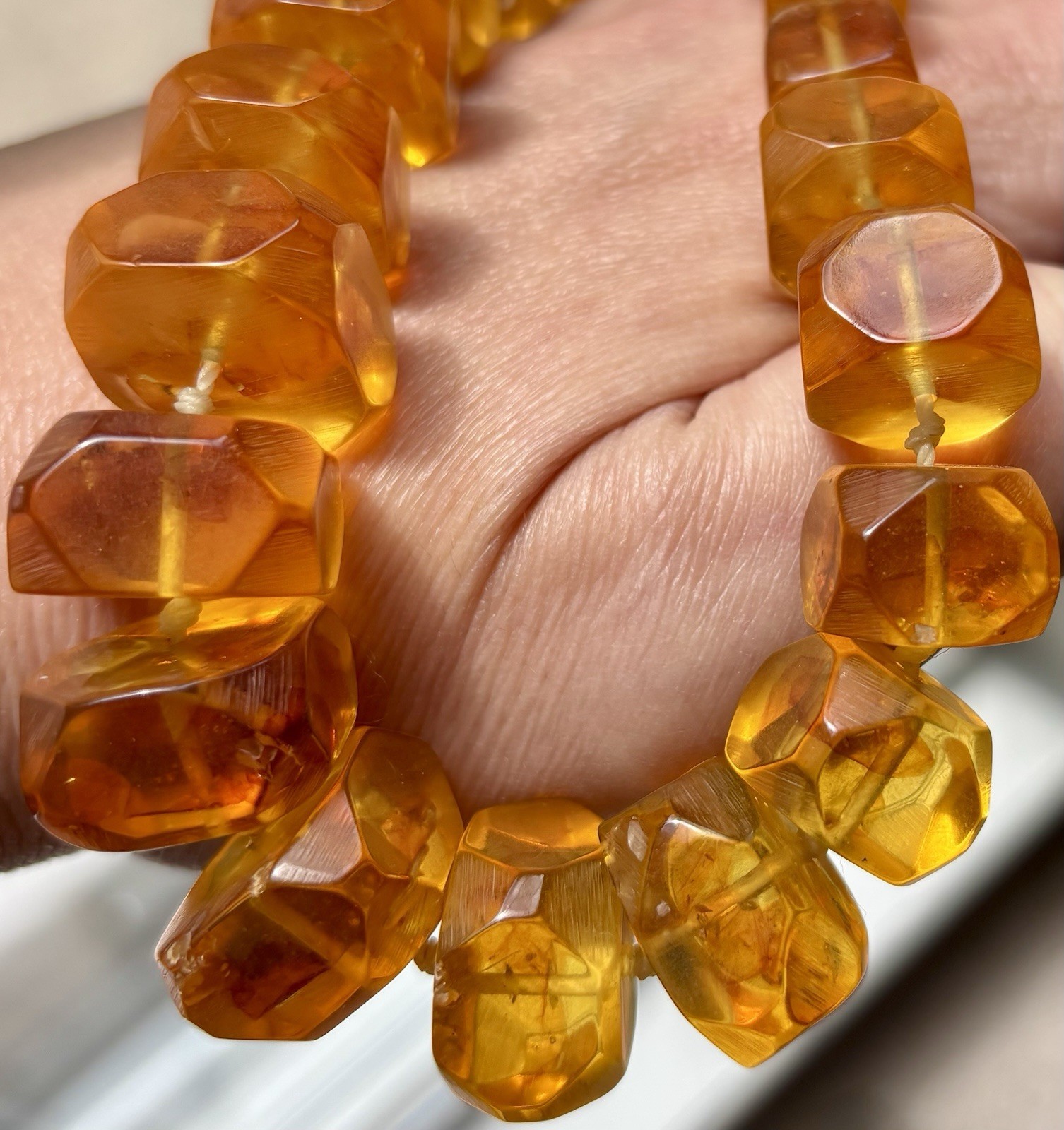 Vintage Large Genuine Baltic Honey Amber Necklace Heavy 104 grams !!!