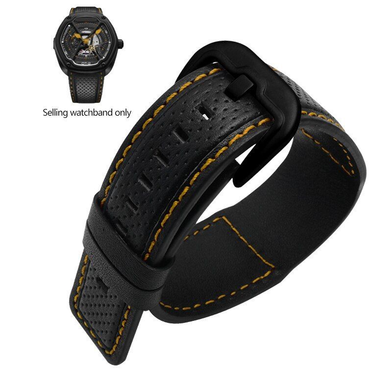 Genuine Leather Watch Band Fit For Dietrich Suunto OTC-AO1 OT-3 Stitches Belt