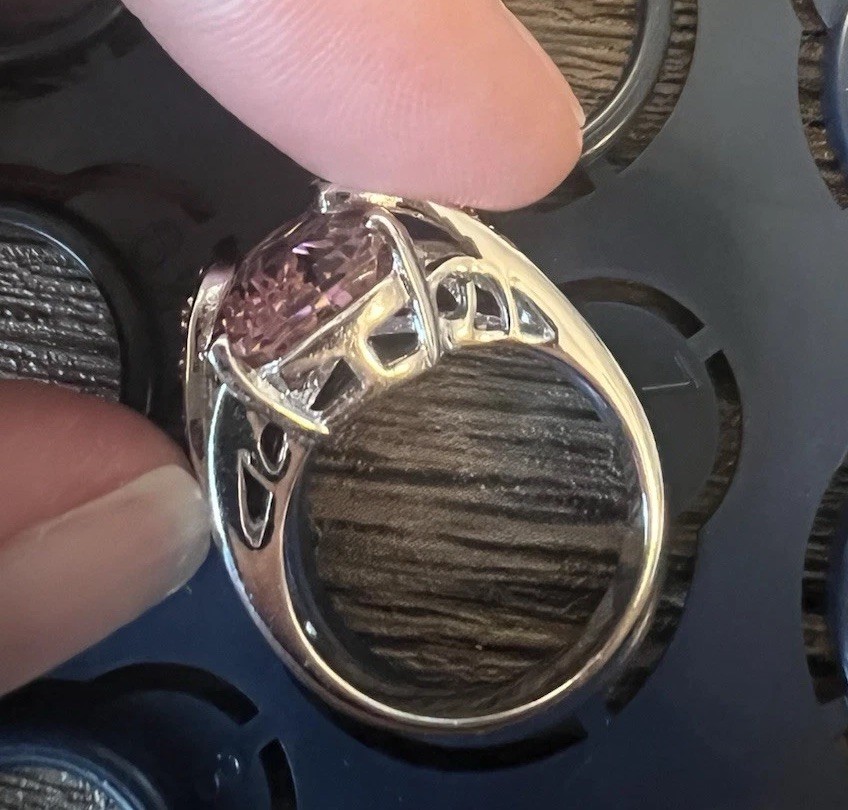 Premier Designs Paradise Pink Ice Ring, Silver Setting/Band Size 7, Retired
