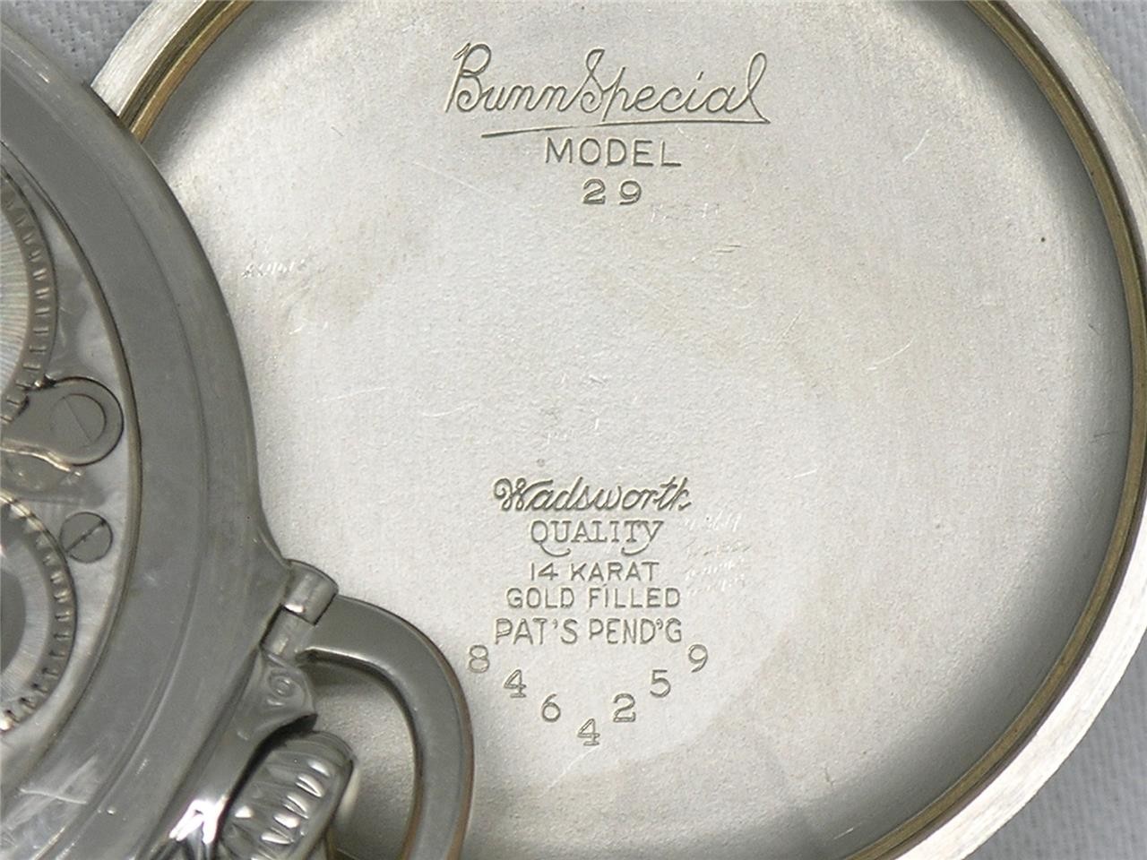 EX. FINE ILLINOIS 21 JEWEL 60 HOUR BUNN SPECIAL TYPE III MODEL 29 CASE, RUNNING!