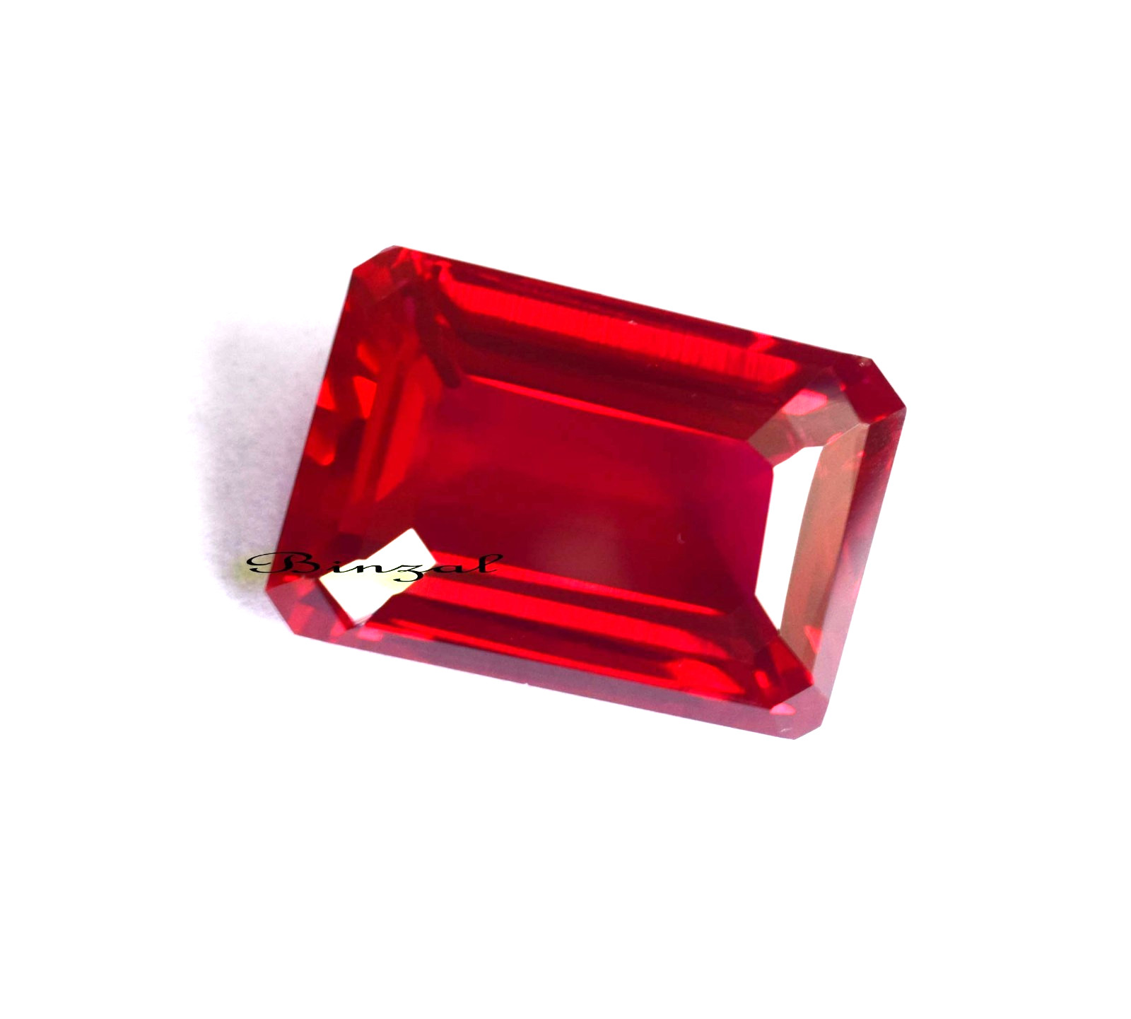 Rarely Found Ring Size 20-22 CT Myanmar’s Red Ruby Emerald Cut Loose Gemstone
