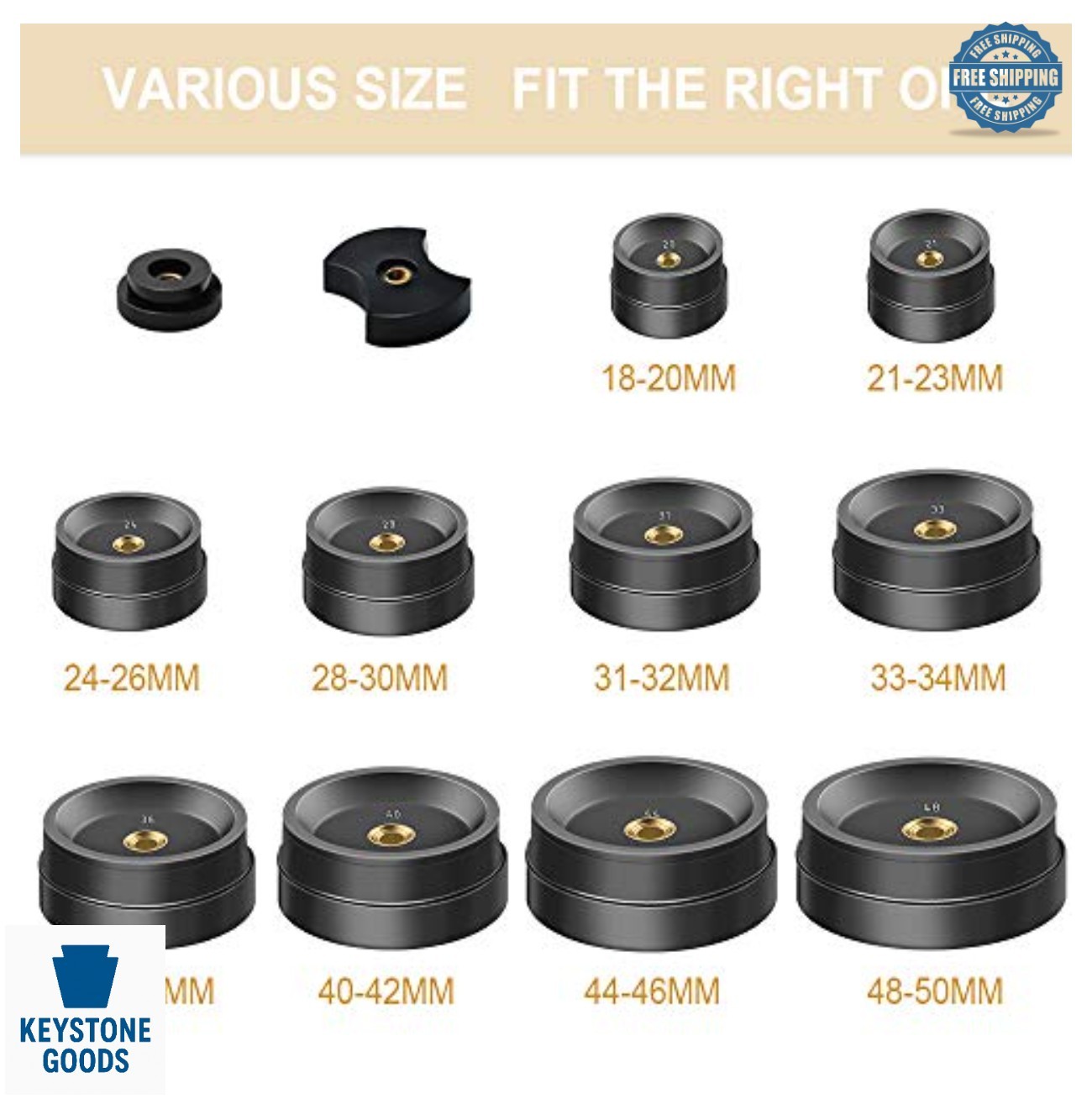 Watch Press Tool Set Watch Repair Kit with 12 Dies Tweezers for 18mm to 50mm