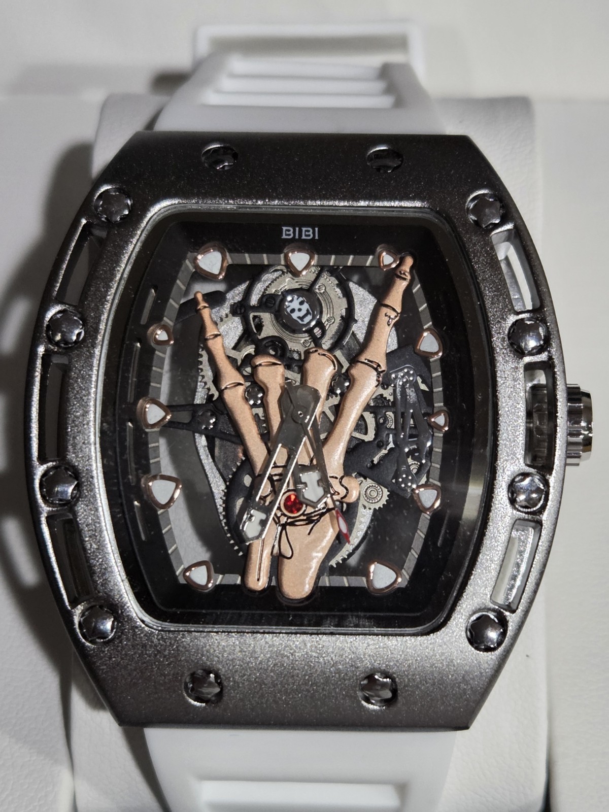 BIBI B0291 Grey Case With White Strap