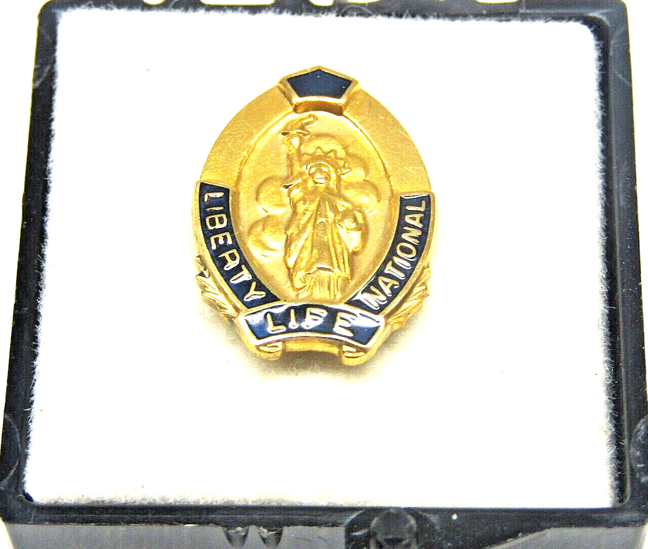 Vintage Liberty Life Tie Pin 1/5 10k Gold Emblem National Men’s Formal Wear Gift