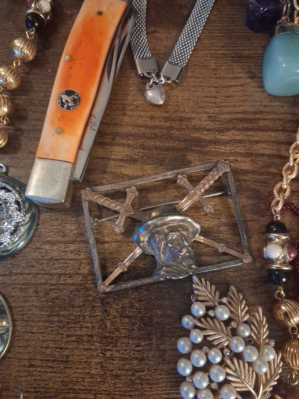 Assortment Costume Jewelry & Other Vintage Items Including 2 Ounces 999 Copper