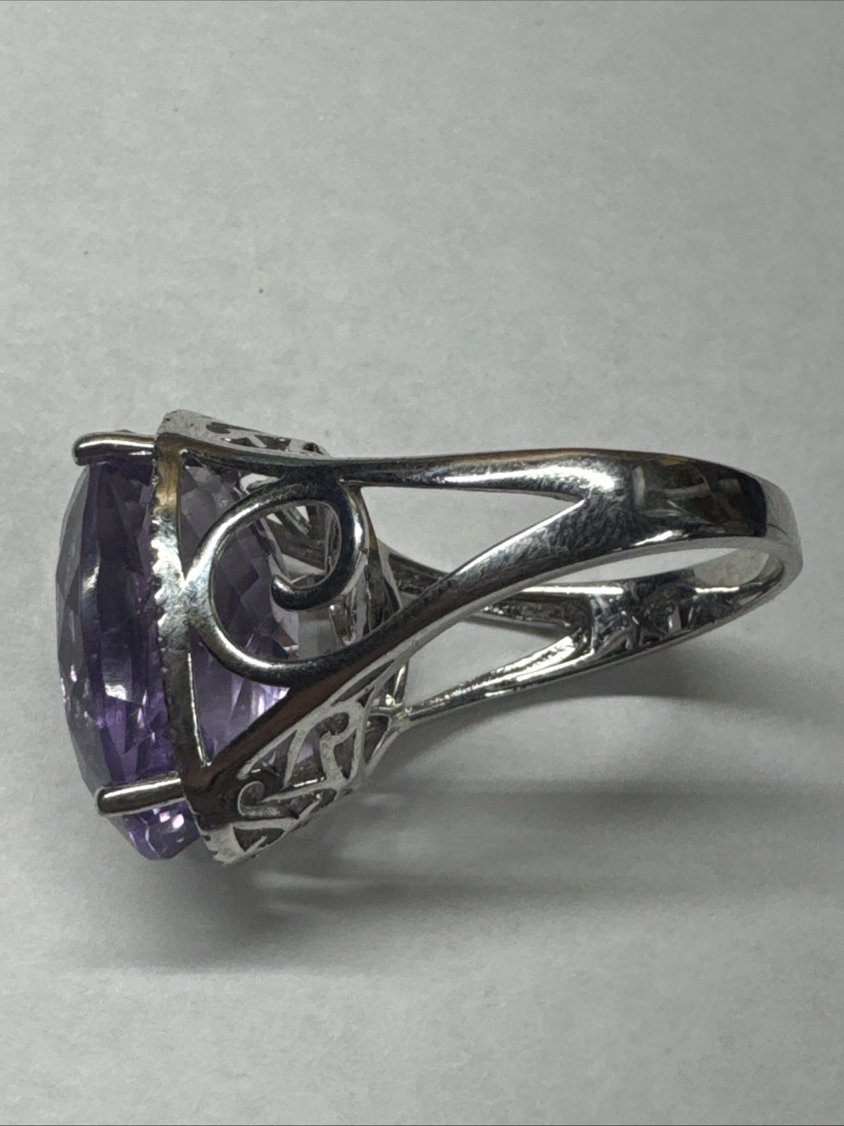 NWT Retired JTV 7.83ct Orchid Amethyst Sterling Silver Ring SZ 10.75 Stunning