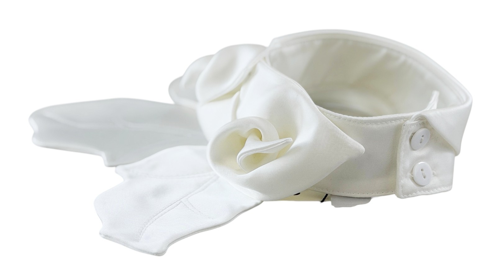 NWT JULIA ALLERT Blossom Evening Neckwear Collar Medium White Floral Satin