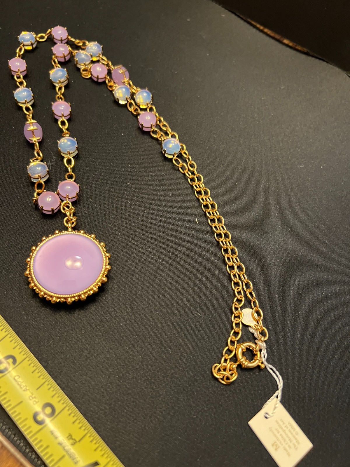 MMA Metropolitan Museum of Art Lavander glass cabochon Adjustable Necklace