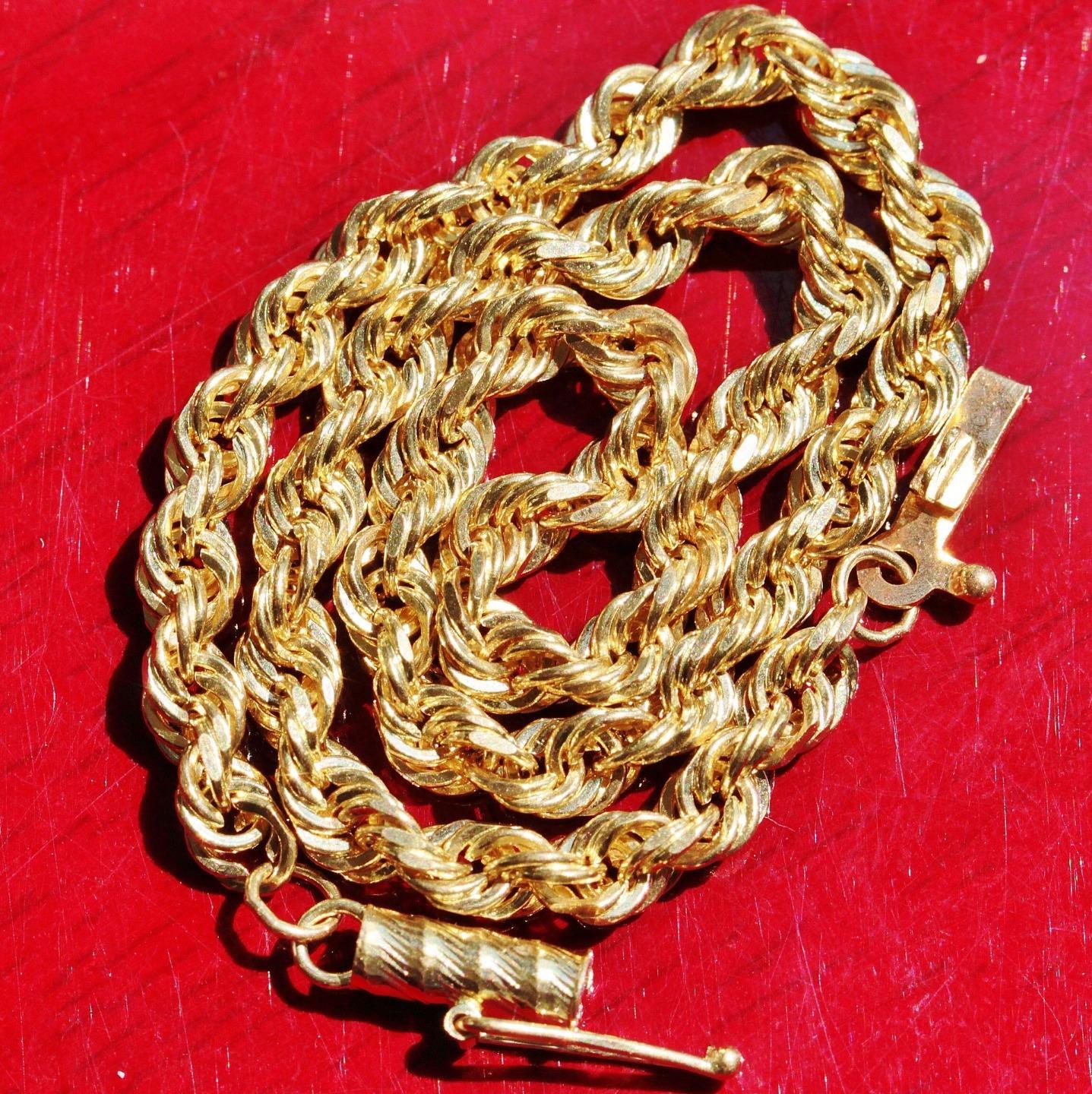 10k yellow gold bracelet 8.75″ solid diamond cut rope chain 7.8g Michael Anthony